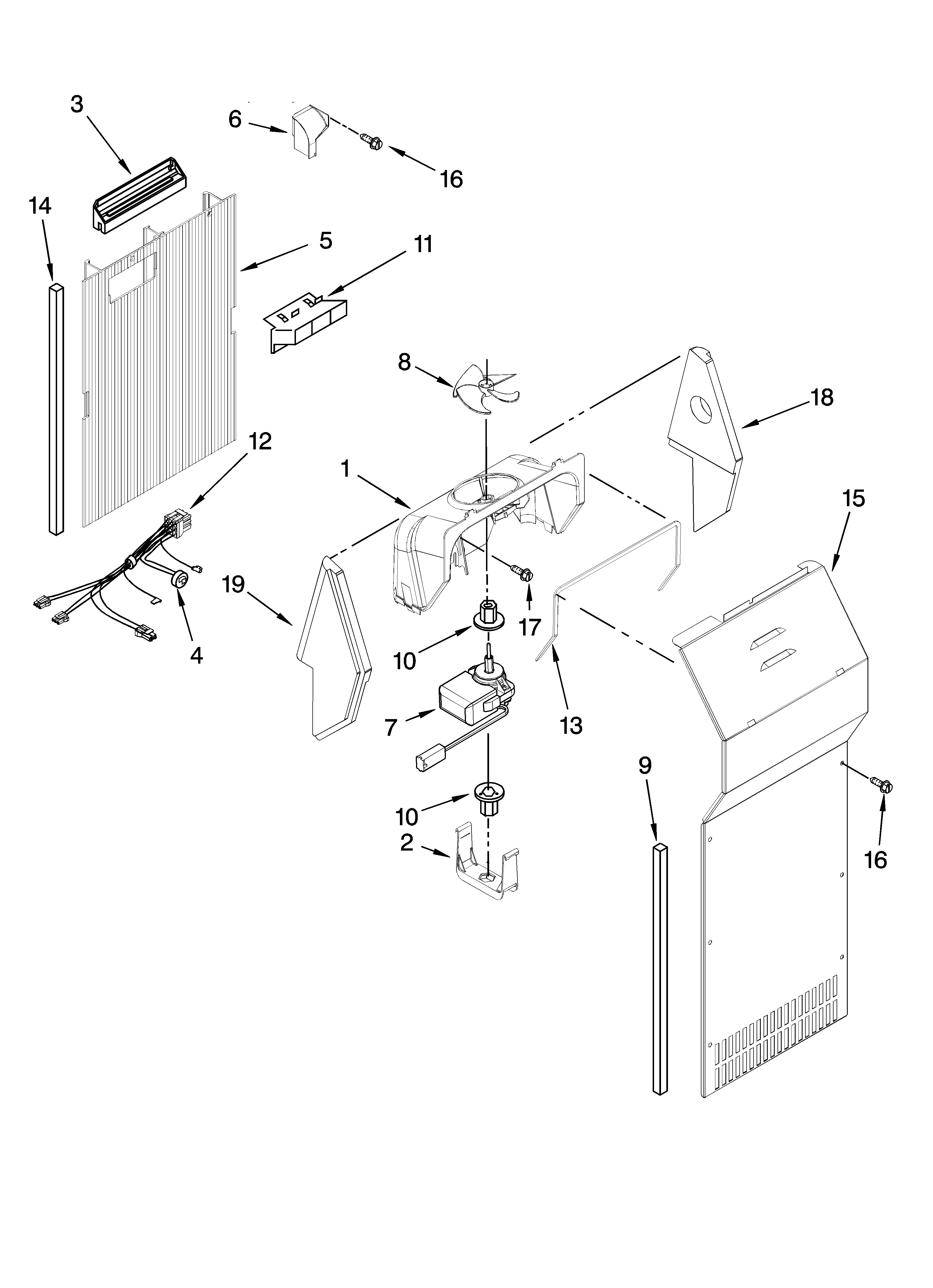 Whirlpool ED2FHEXVB00 air flow parts diagram
