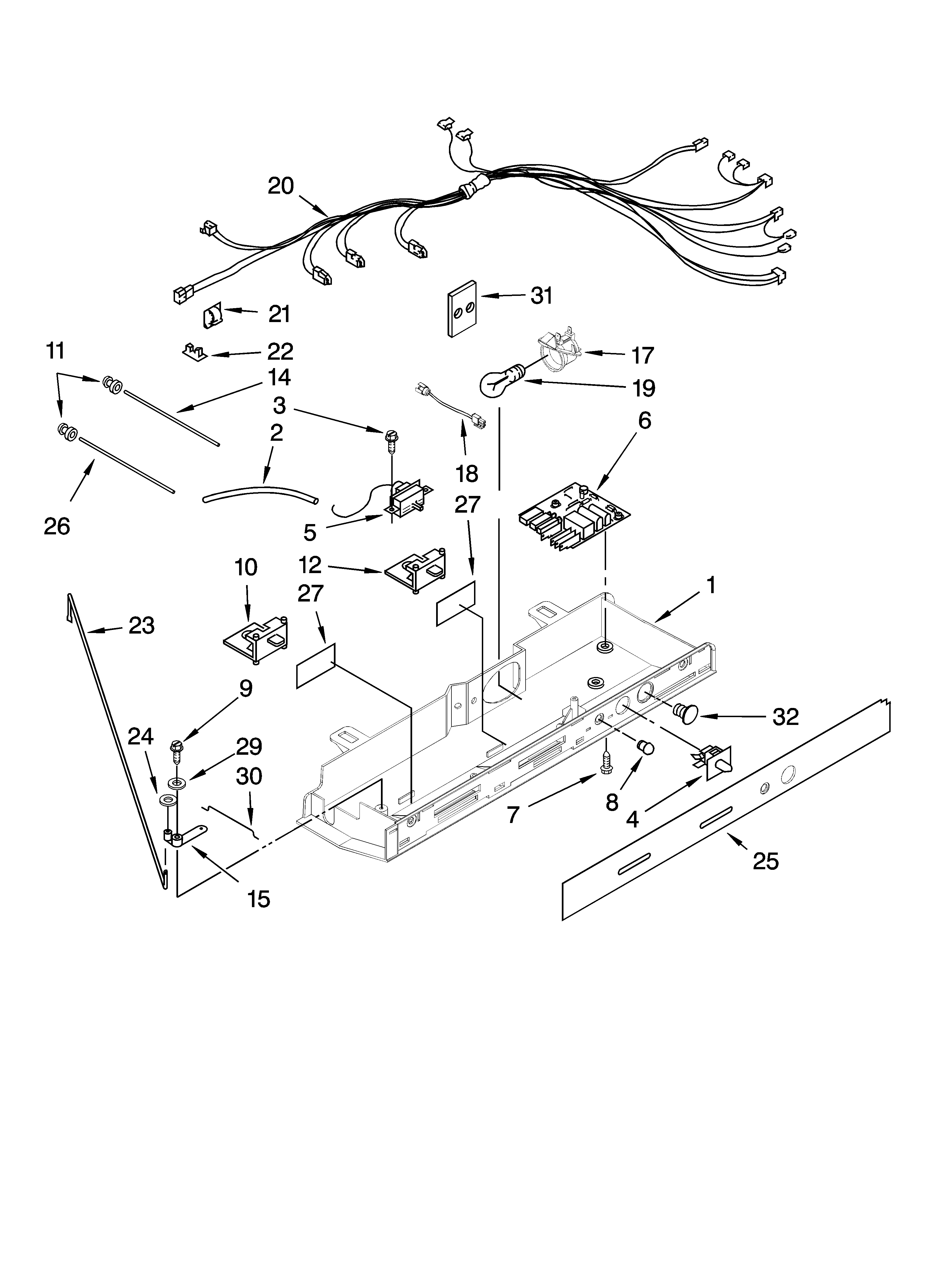 Whirlpool ED2FHEXVB00 control parts diagram