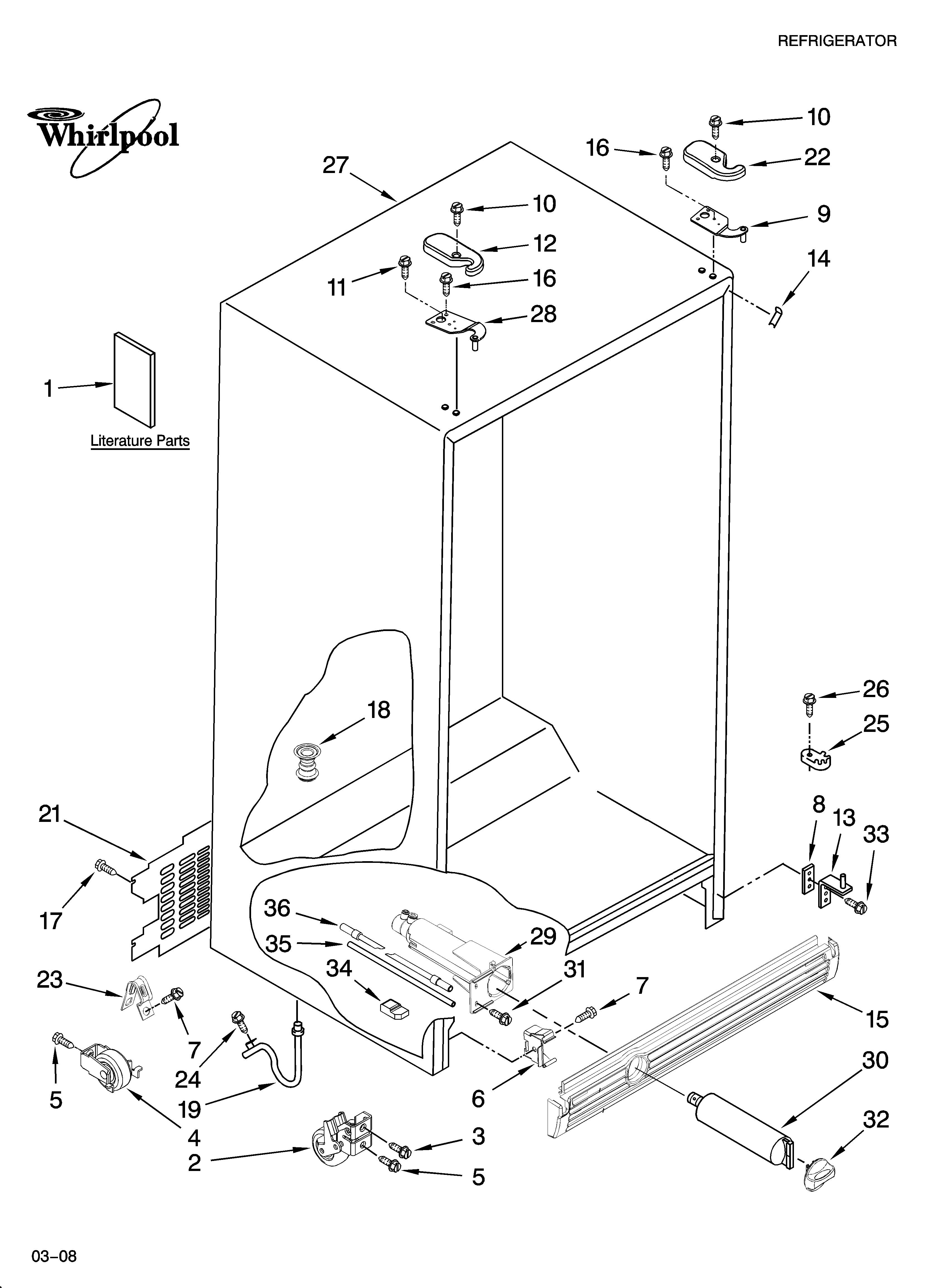 Whirlpool ED2GHEXNQ07 cabinet parts diagram