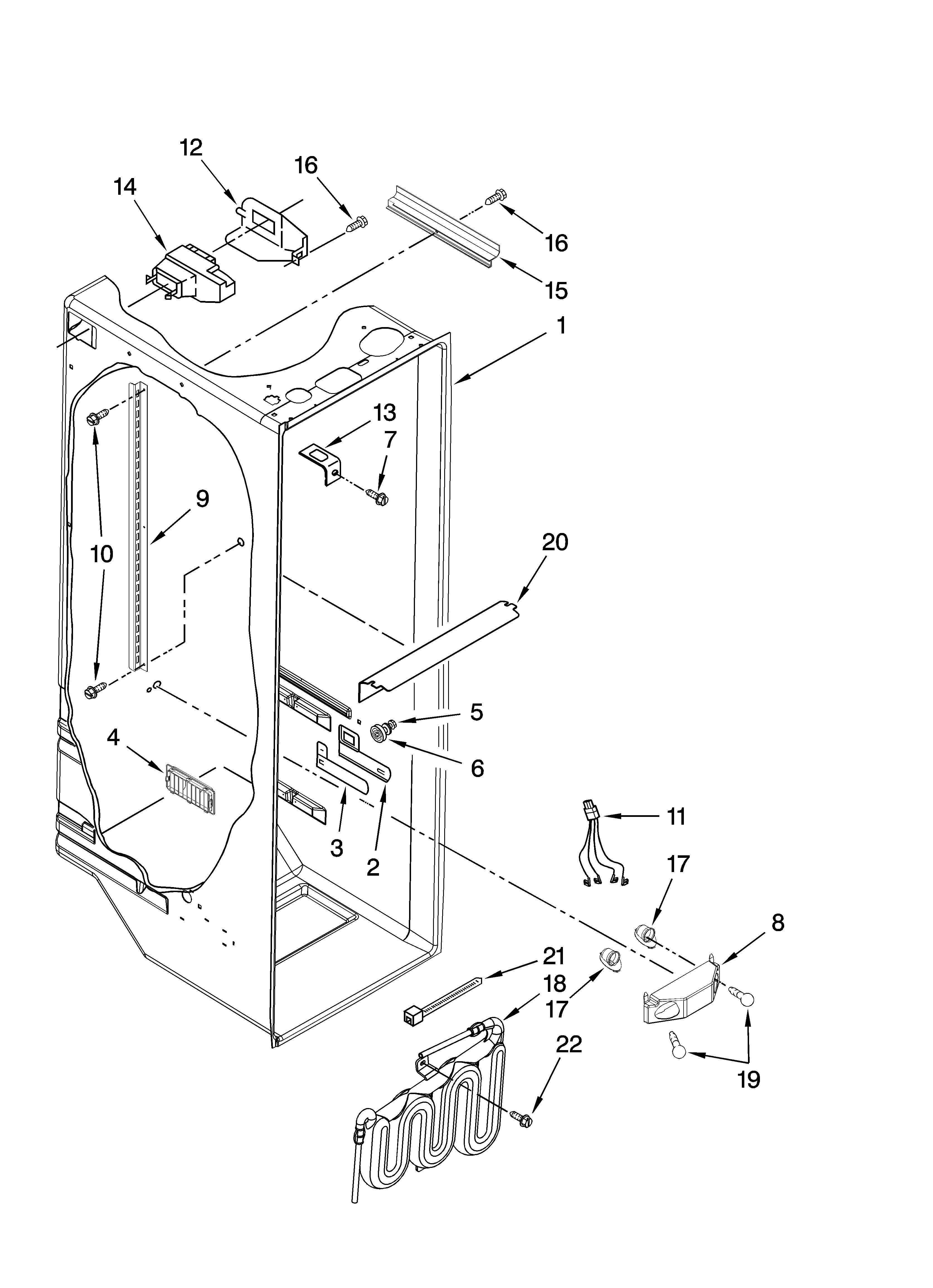 Whirlpool ED2GHEXNQ07 refrigerator liner parts diagram