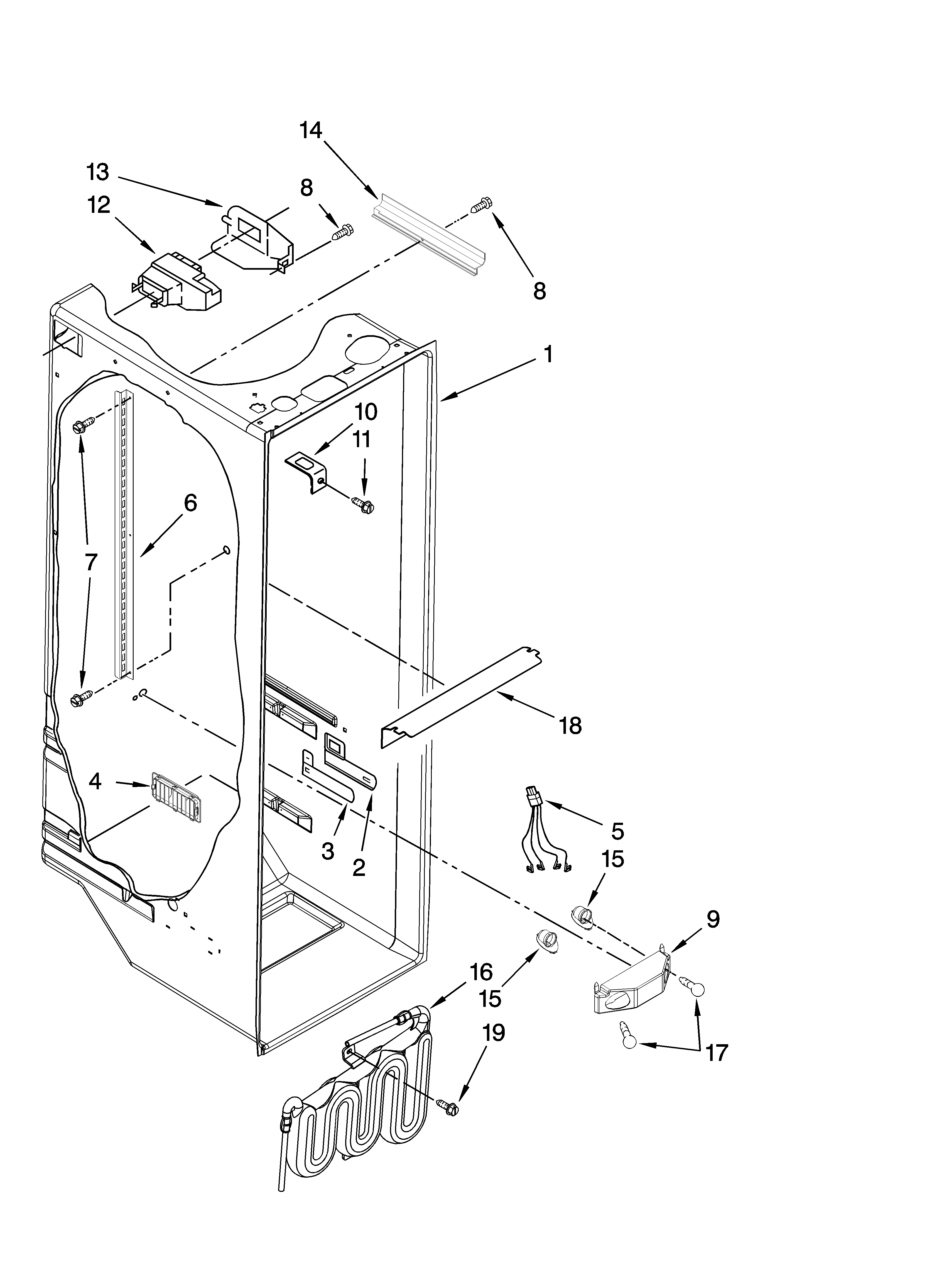 Whirlpool ED2JHAXTQ02 refrigerator liner parts diagram