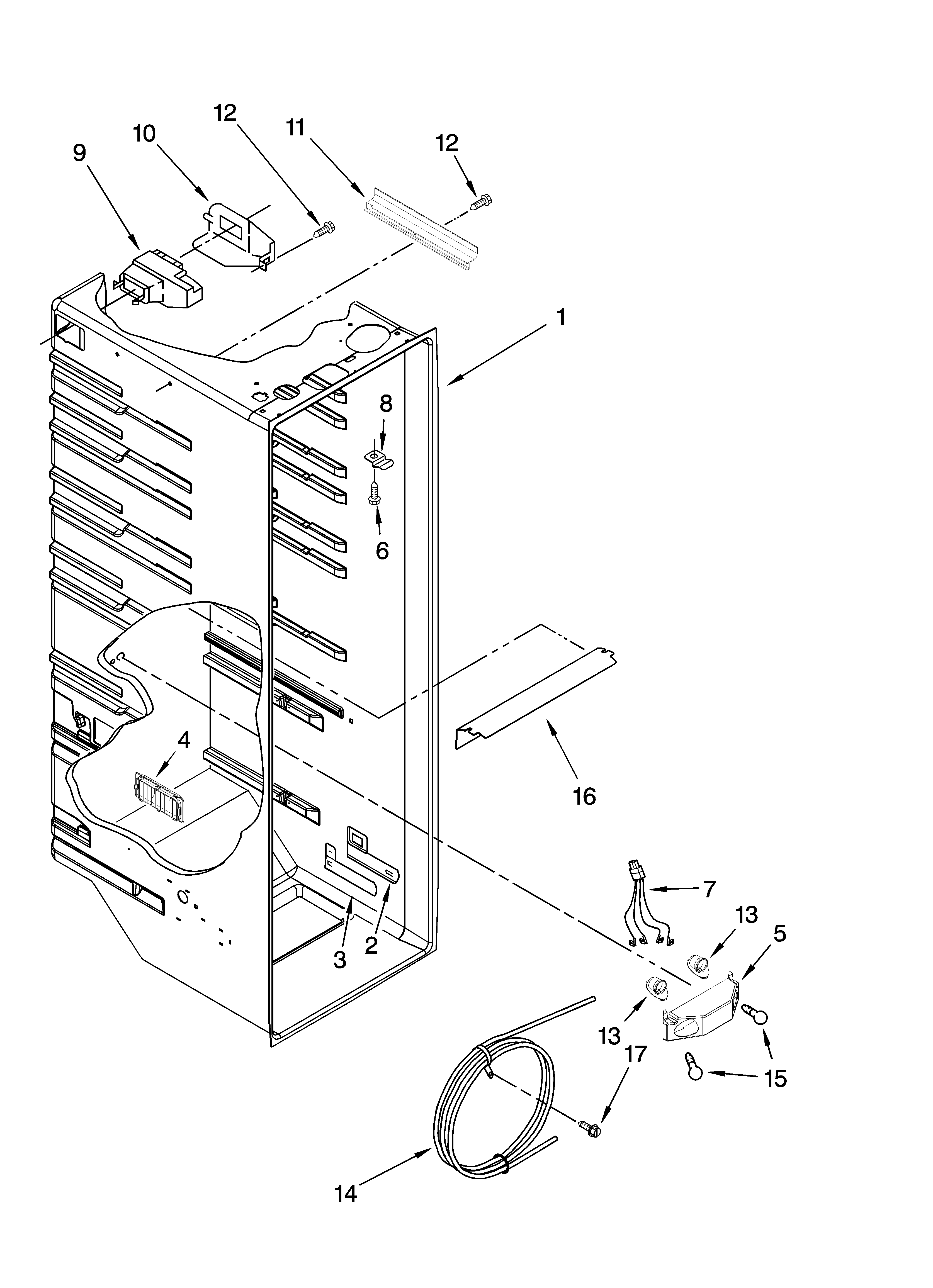 Whirlpool ED2NHGXVL00 refrigerator liner parts diagram