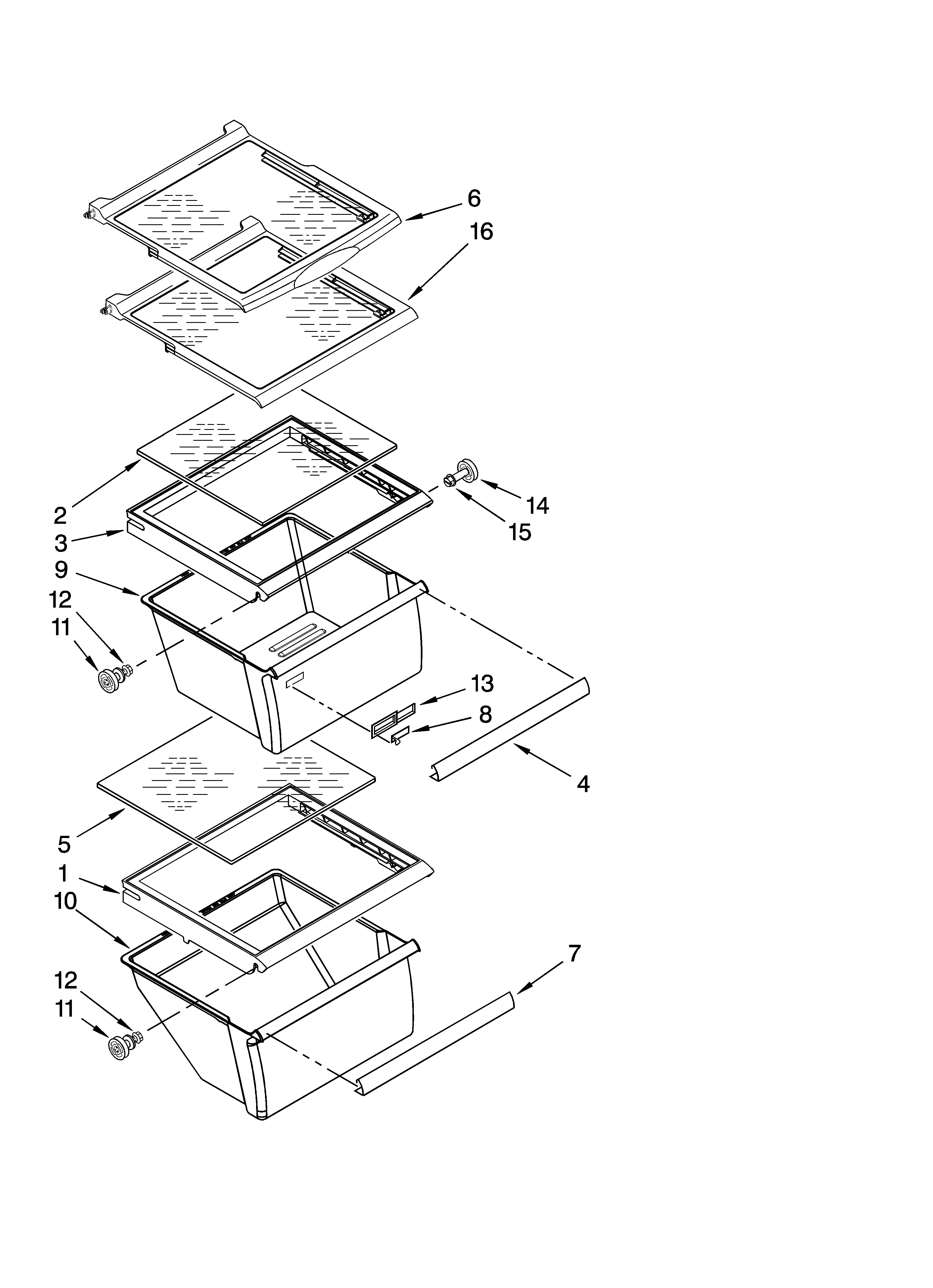 Whirlpool ED2NHGXVL00 refrigerator shelf parts diagram