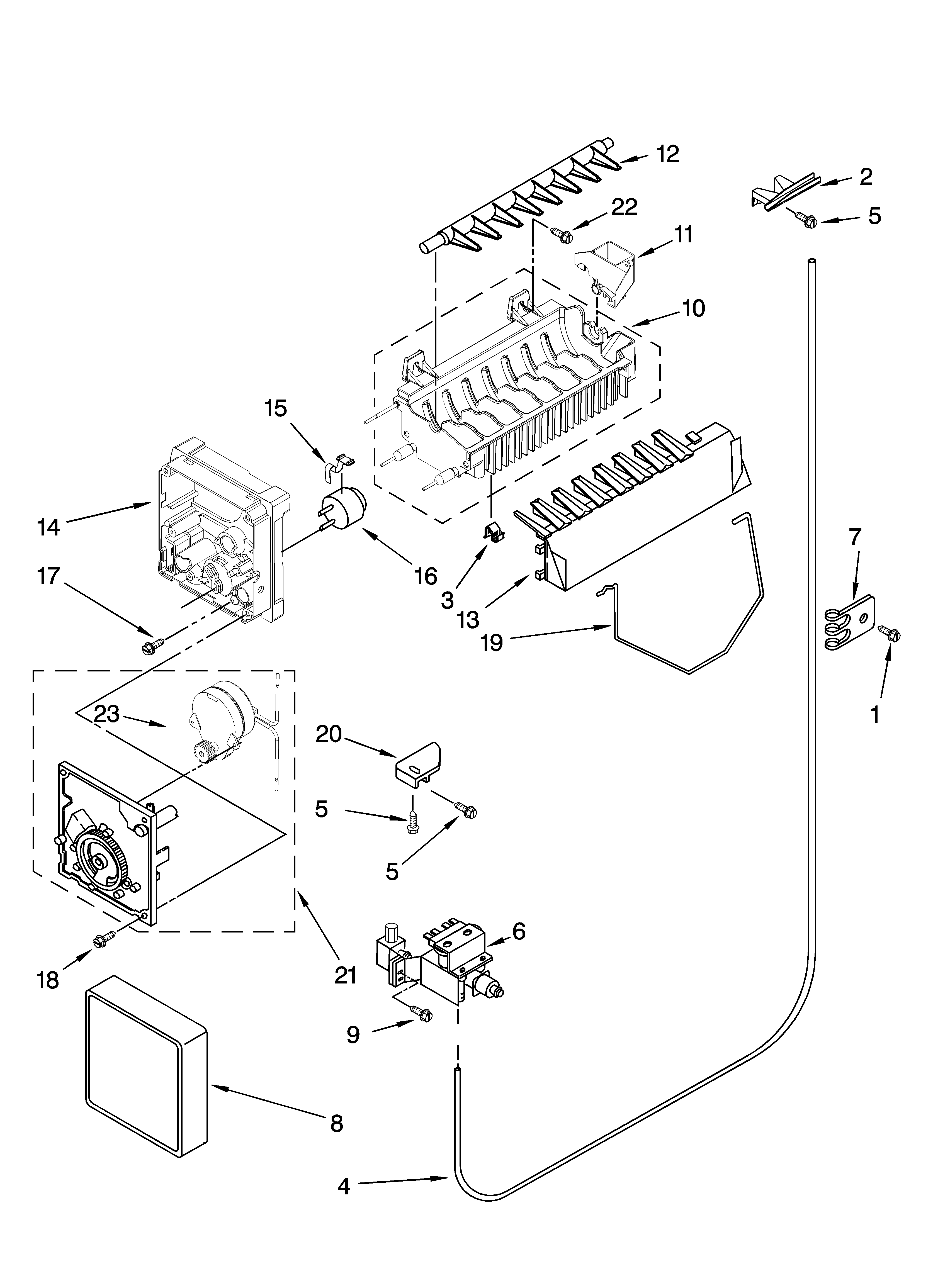 Whirlpool ED2NHGXVL00 icemaker parts, optional parts (not included) diagram