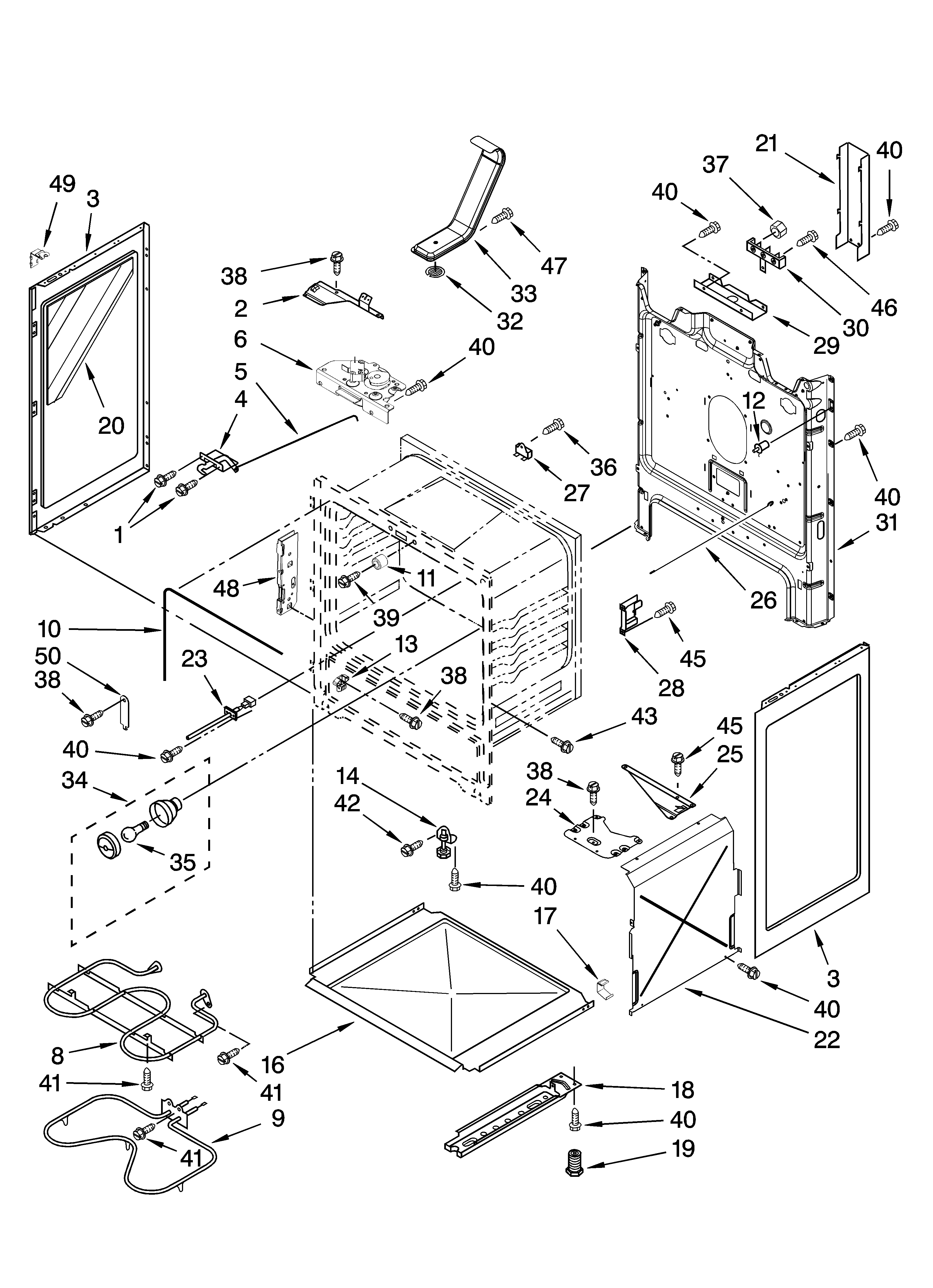 Roper FES356RD4 chassis parts diagram