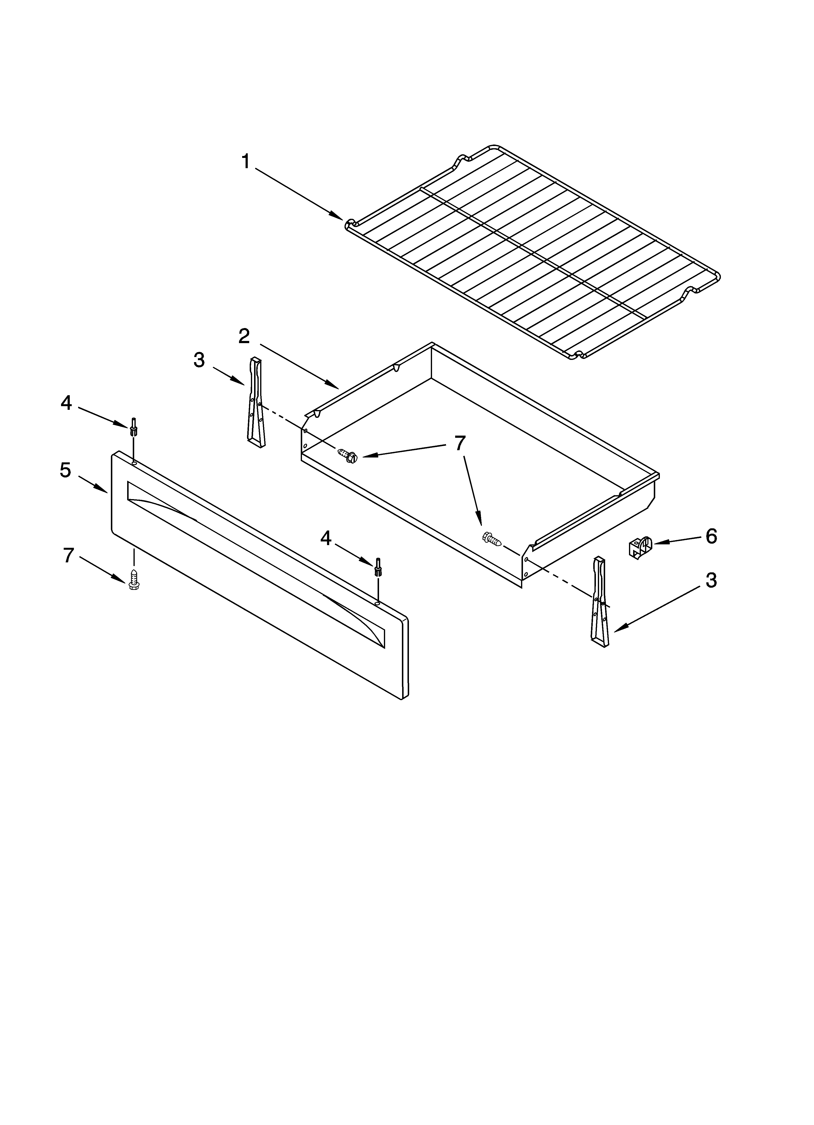 Roper FES356RD4 drawer & broiler parts, optional parts diagram