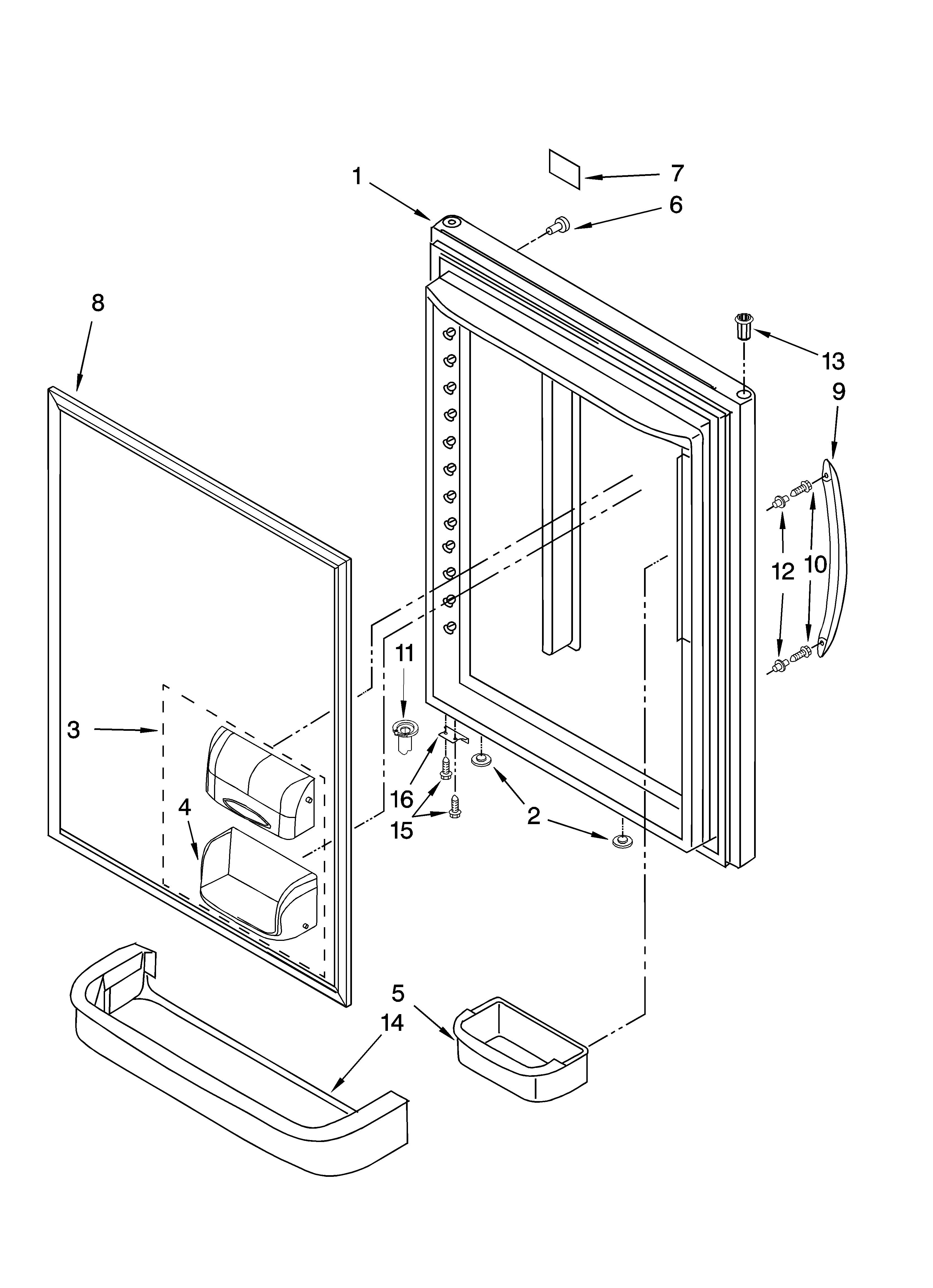 Whirlpool GB2SHTXTT01 refrigerator door parts diagram