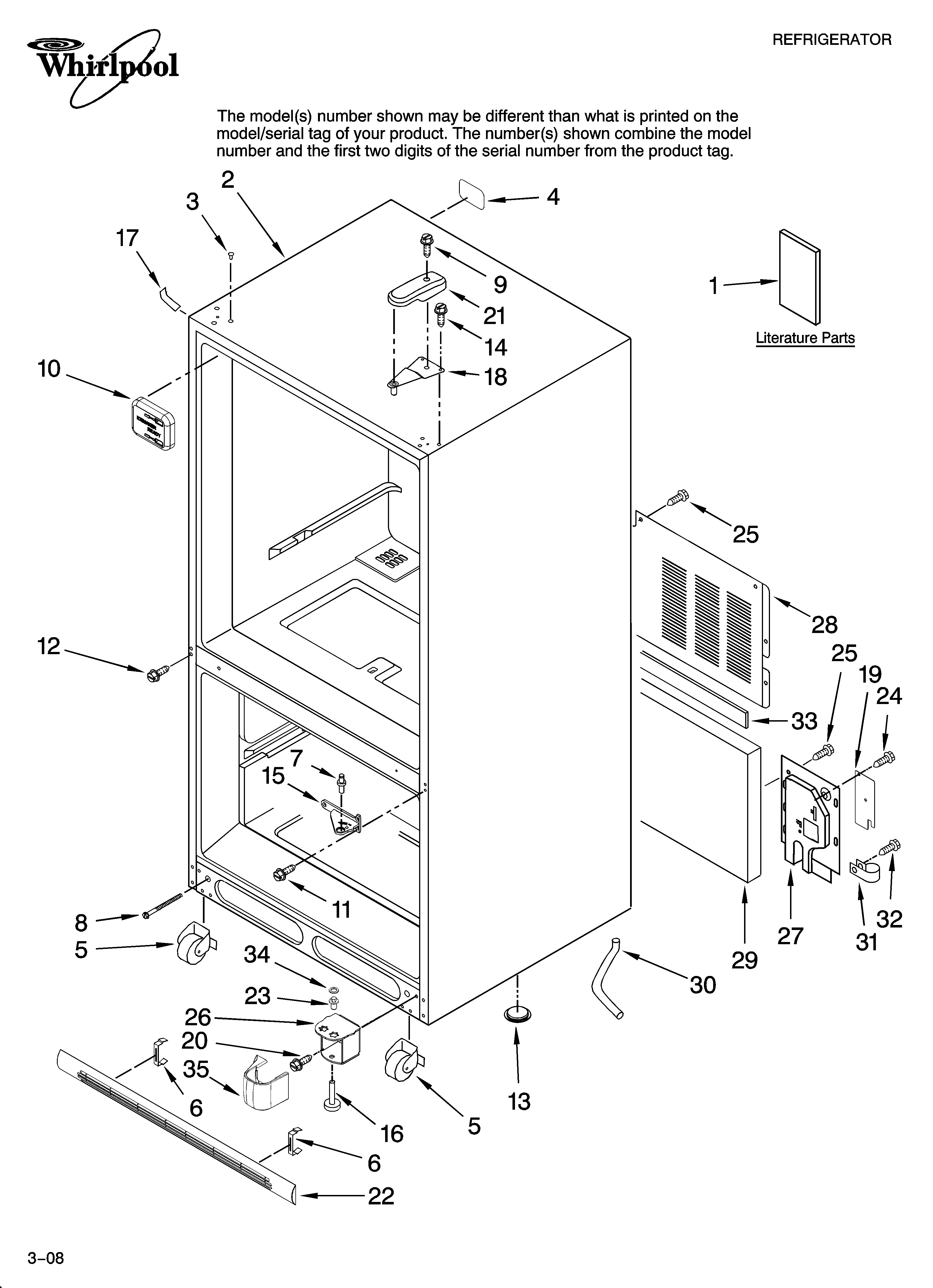 Whirlpool GB9SHKXMQ02 cabinet parts diagram