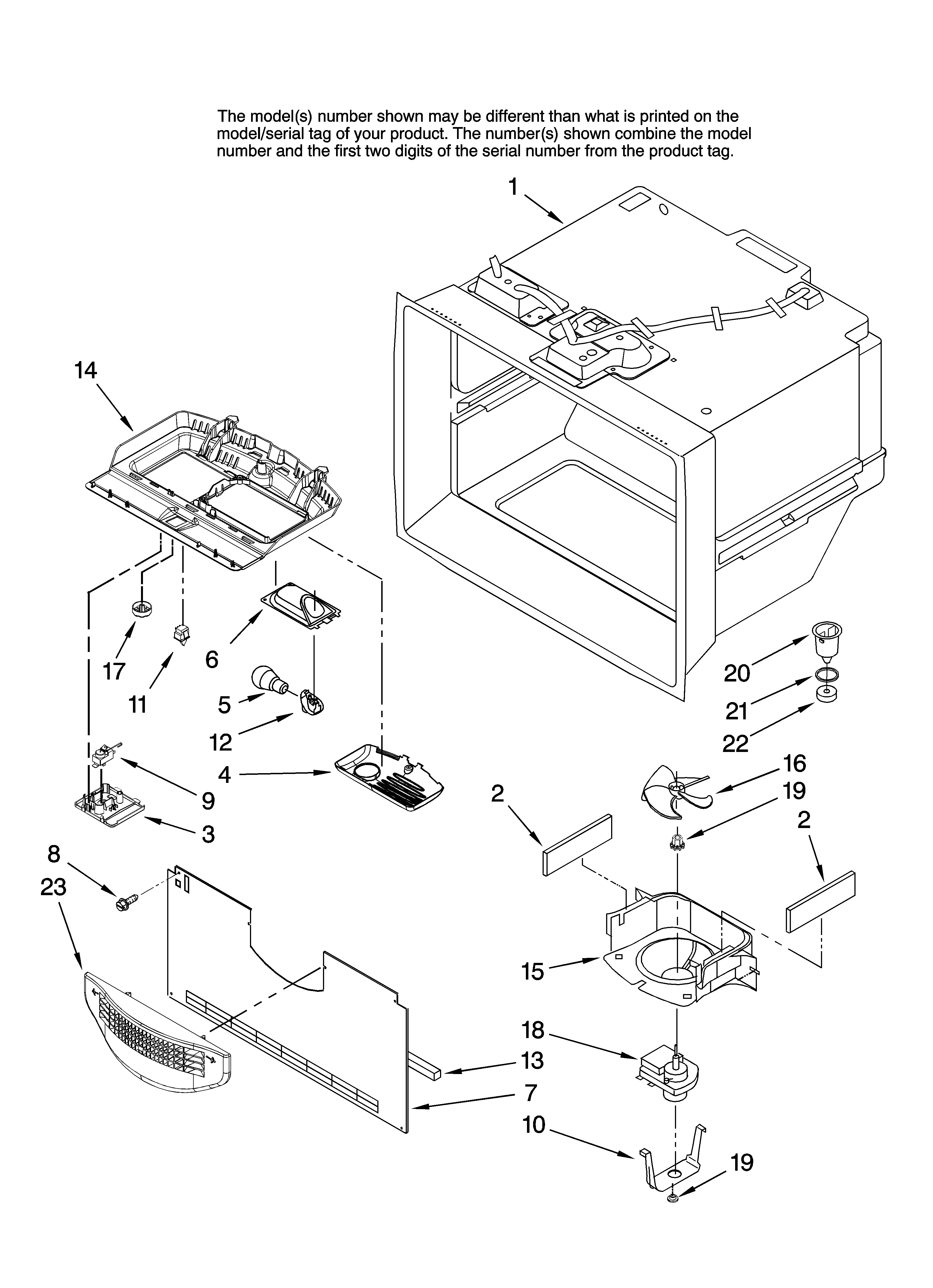 Whirlpool GB9SHKXMQ02 freezer liner parts diagram