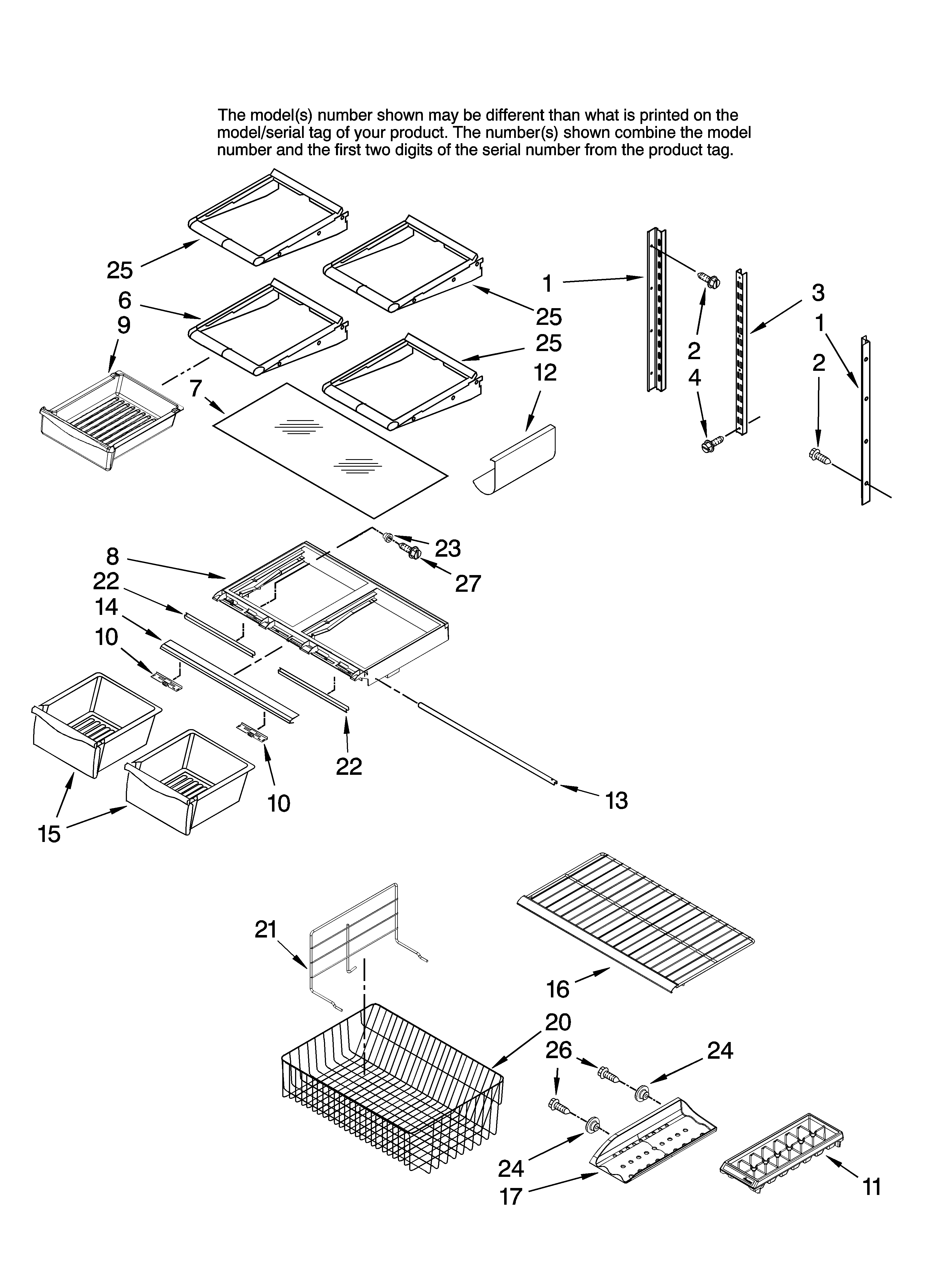 Whirlpool GB9SHKXMQ02 shelf parts diagram