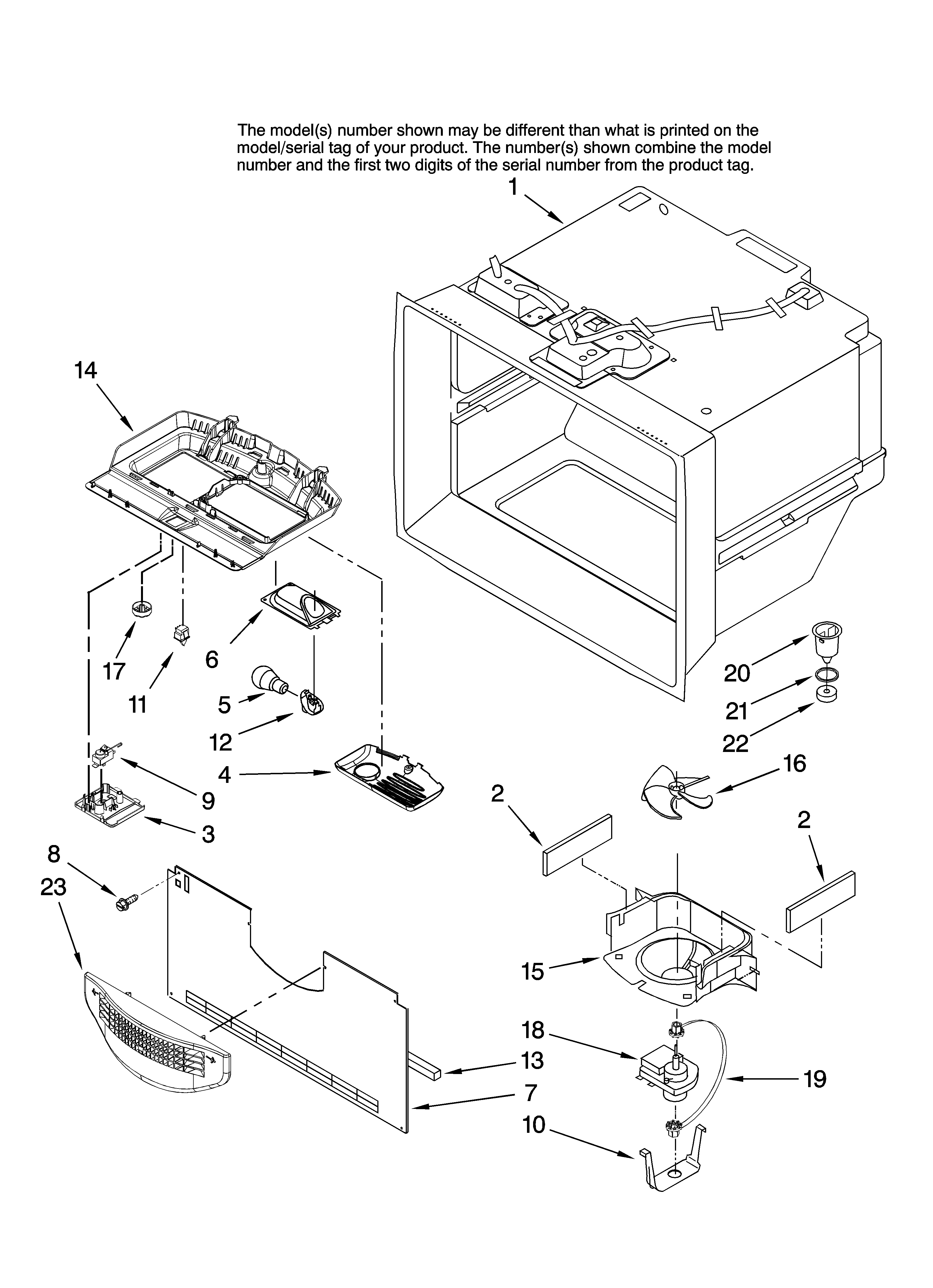 Whirlpool GB9SHKXMQ03 freezer liner parts diagram