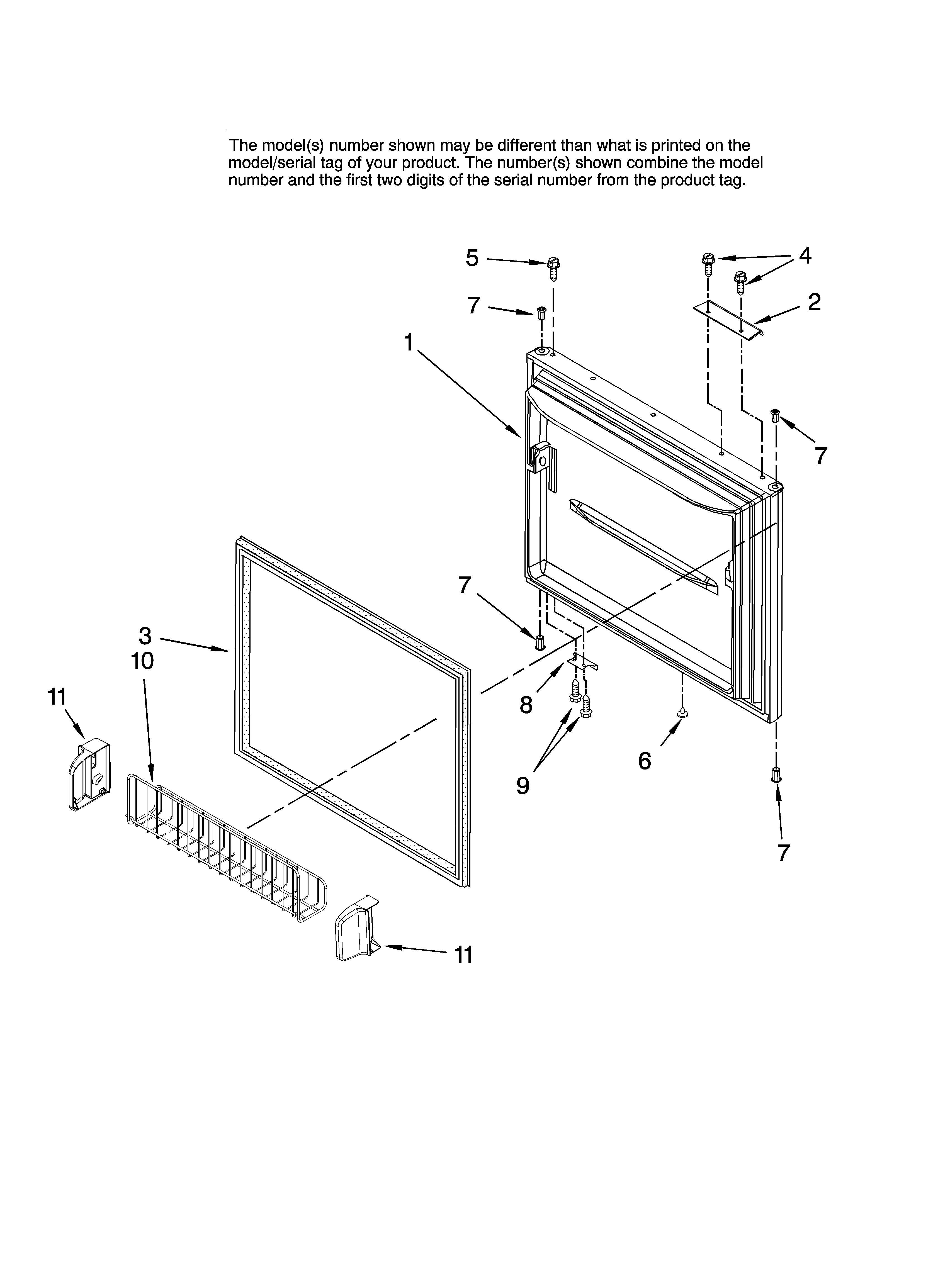 Whirlpool GB9SHKXMQ03 freezer door parts diagram