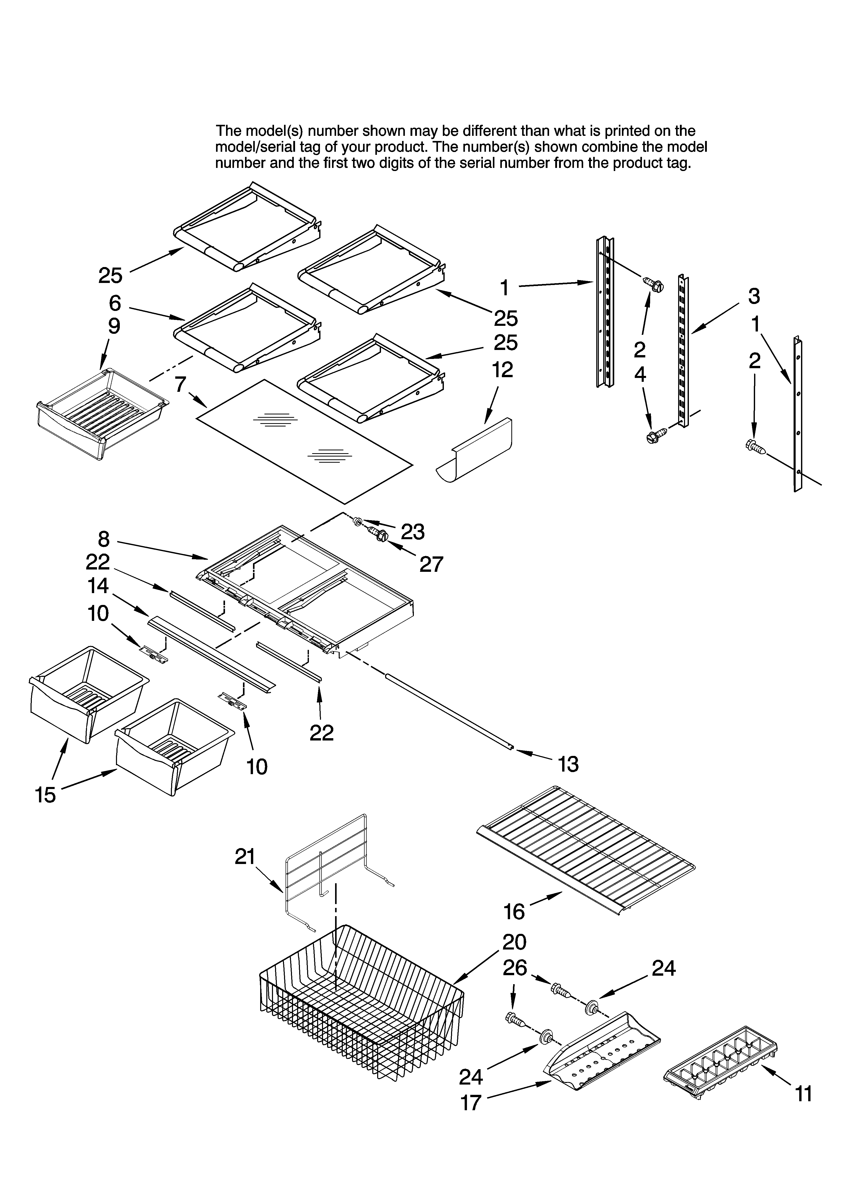 Whirlpool GB9SHKXMQ03 shelf parts diagram