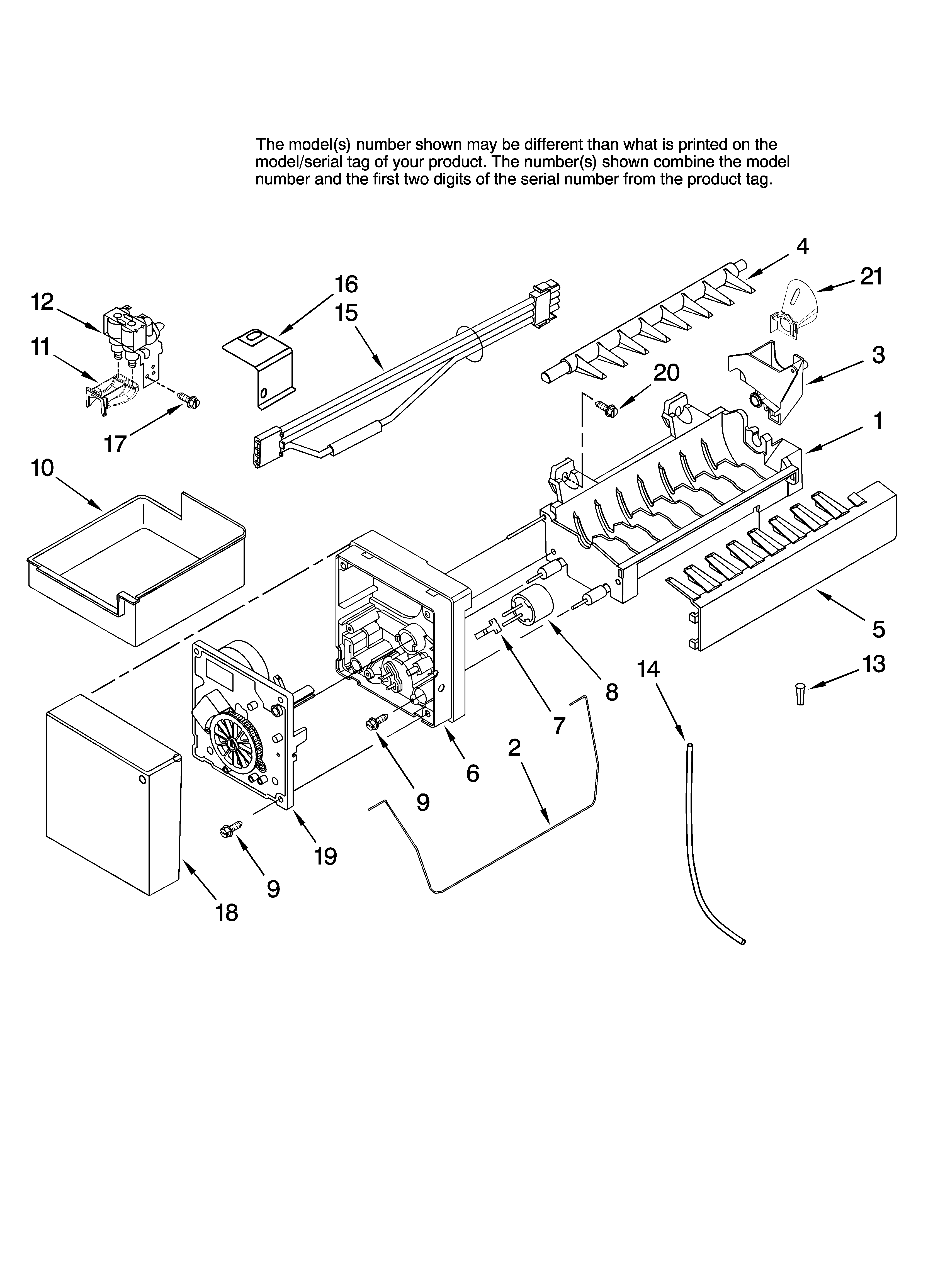 Whirlpool GB9SHKXMQ03 icemaker parts, optional parts (not included) diagram