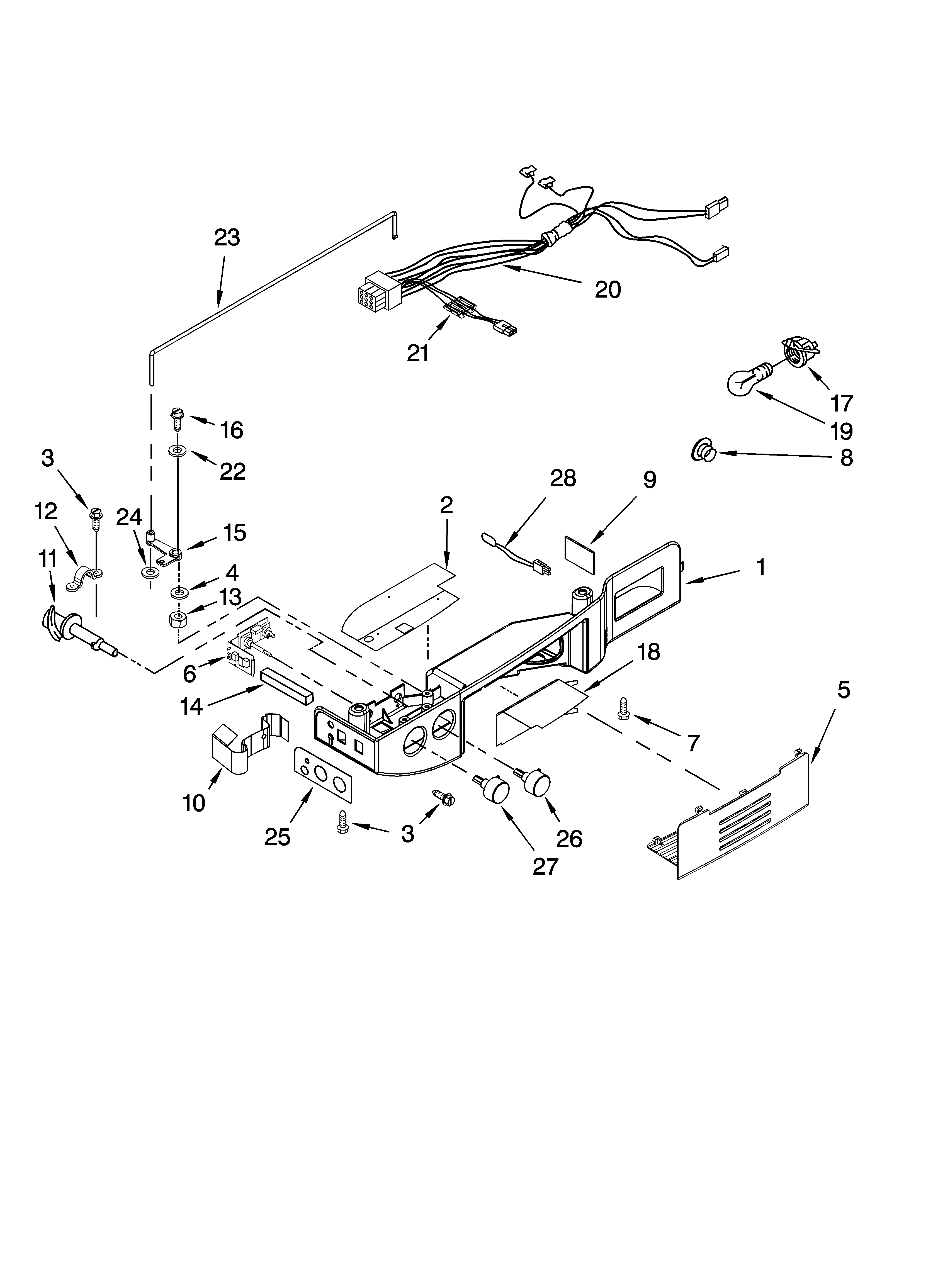 Whirlpool GD5NVAXSL03 control parts diagram