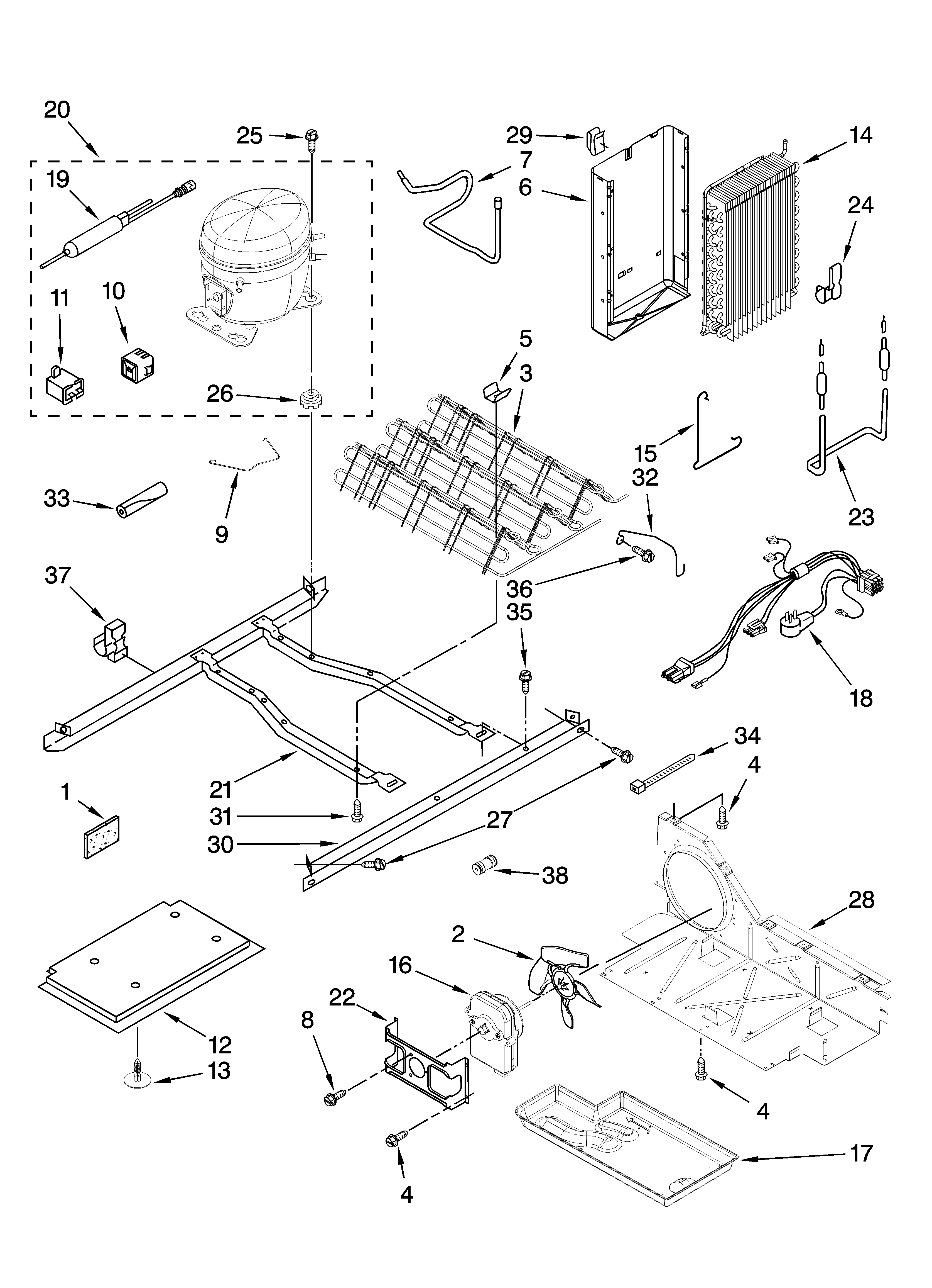 Whirlpool GD5YHAXTQ02 unit parts diagram