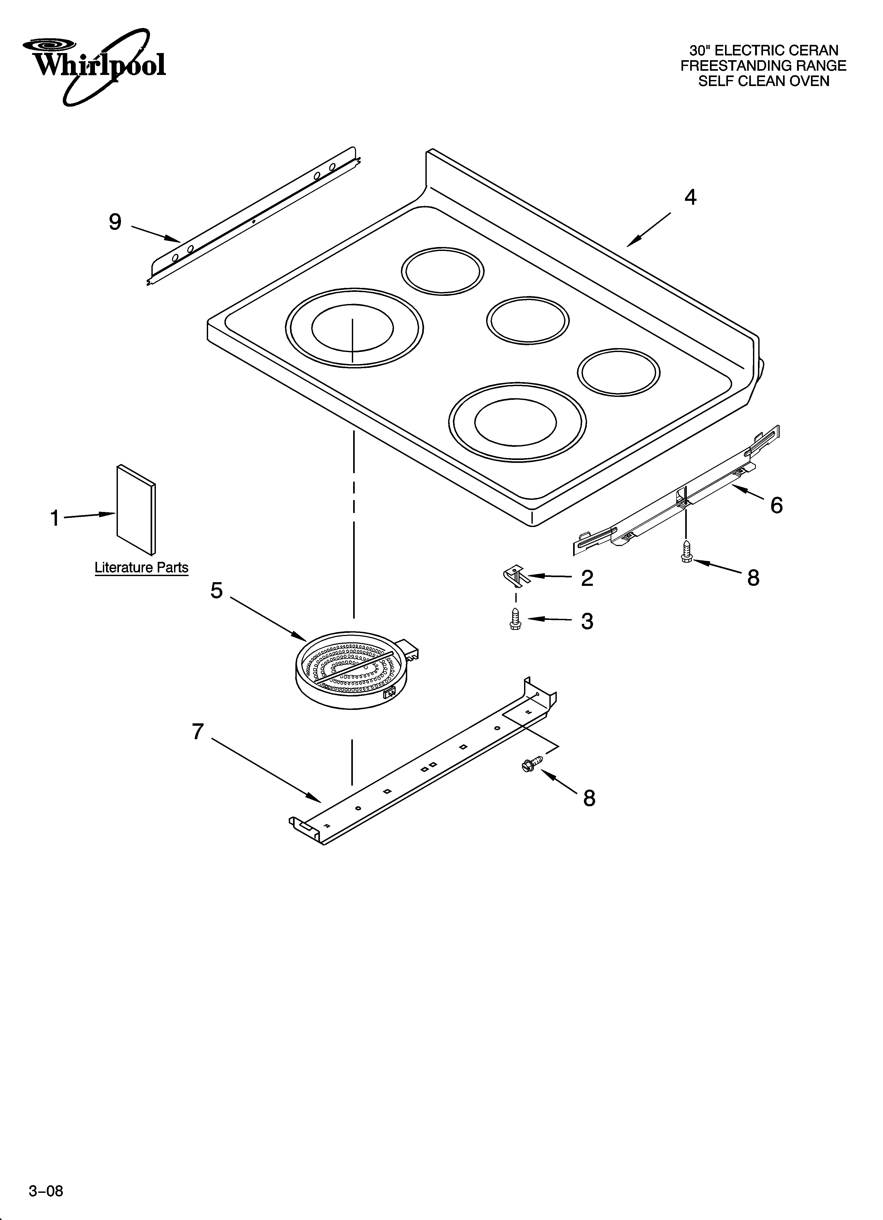 Whirlpool GERC4120SS2 cooktop parts diagram