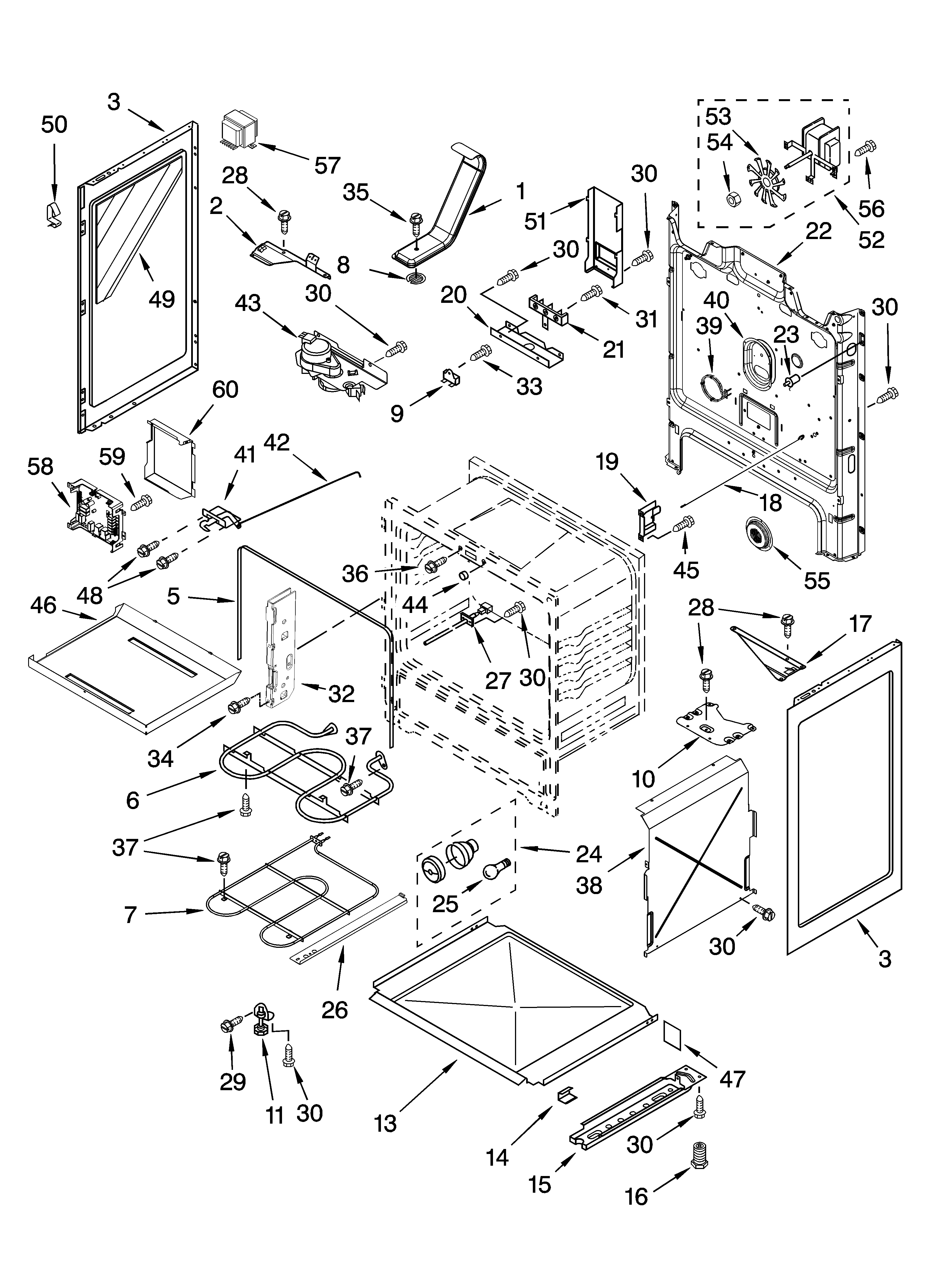 Whirlpool GERC4120SS2 chassis parts diagram