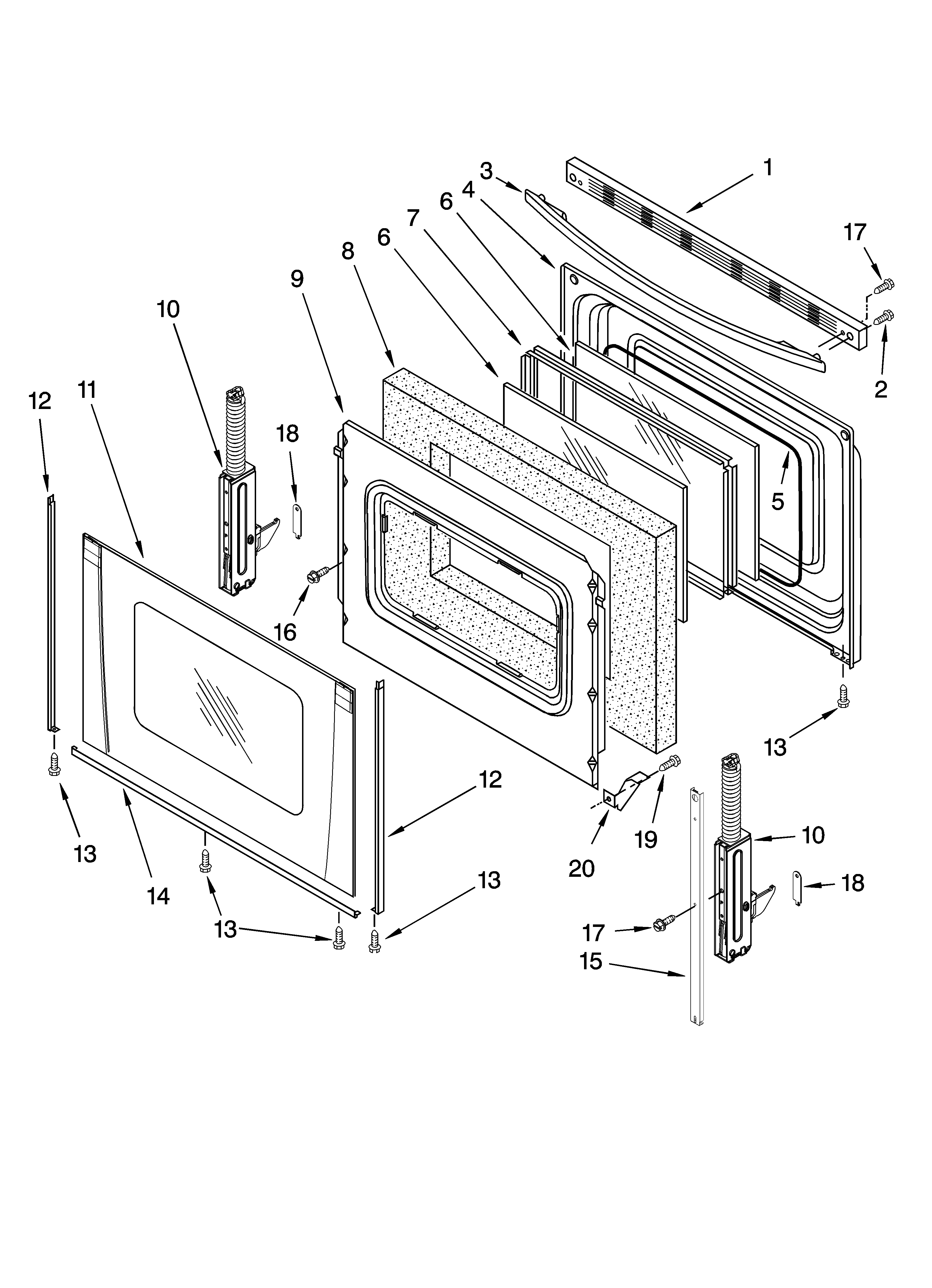 Whirlpool GERC4120SS2 door parts, optional parts diagram