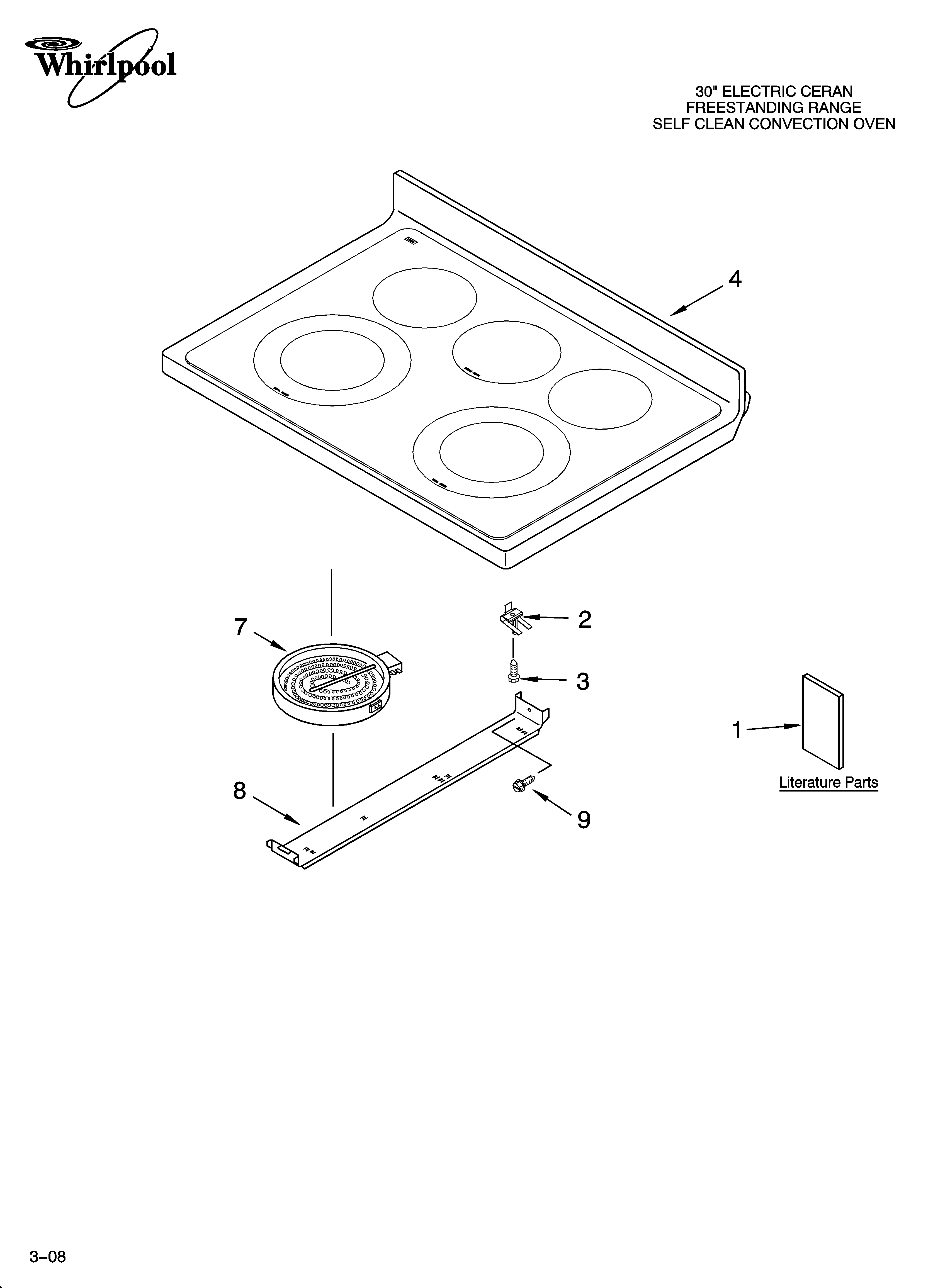 Whirlpool GR773LXSS2 cooktop parts diagram