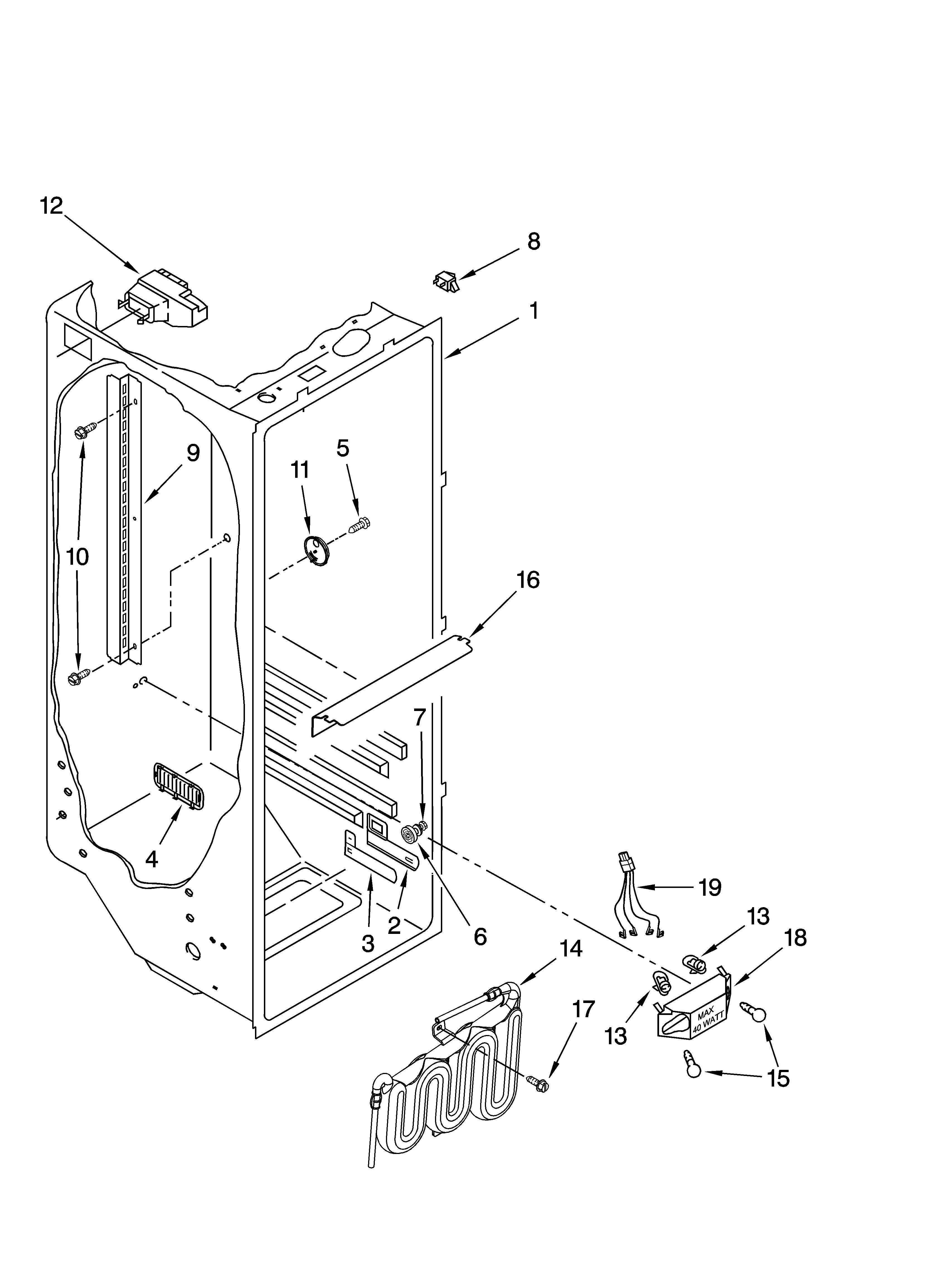 Whirlpool GS6NBEXRA04 refrigerator liner parts diagram