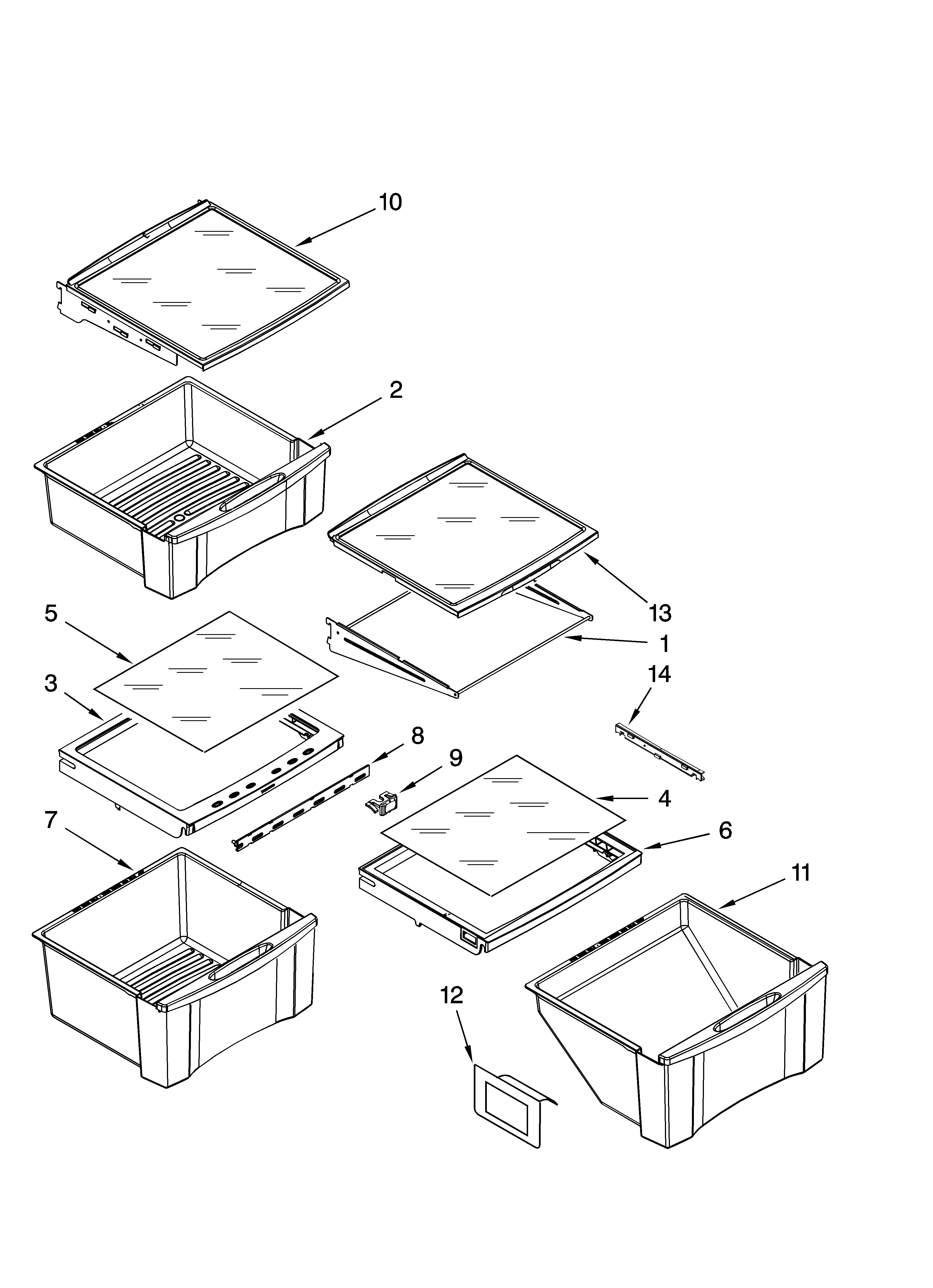 Whirlpool GS6NBEXRA04 refrigerator shelf parts diagram