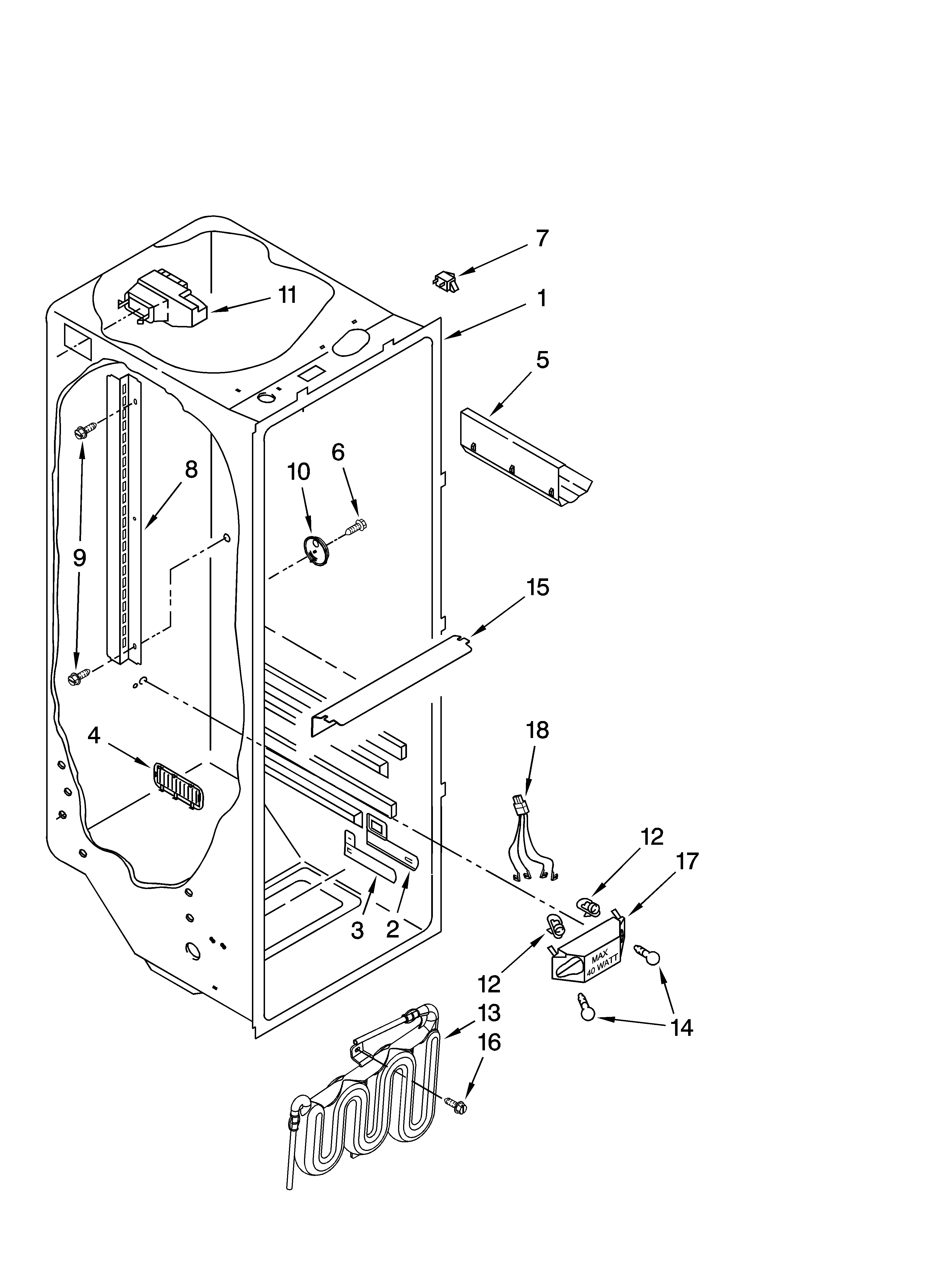 Whirlpool GS6SHEXNS05 refrigerator liner parts diagram