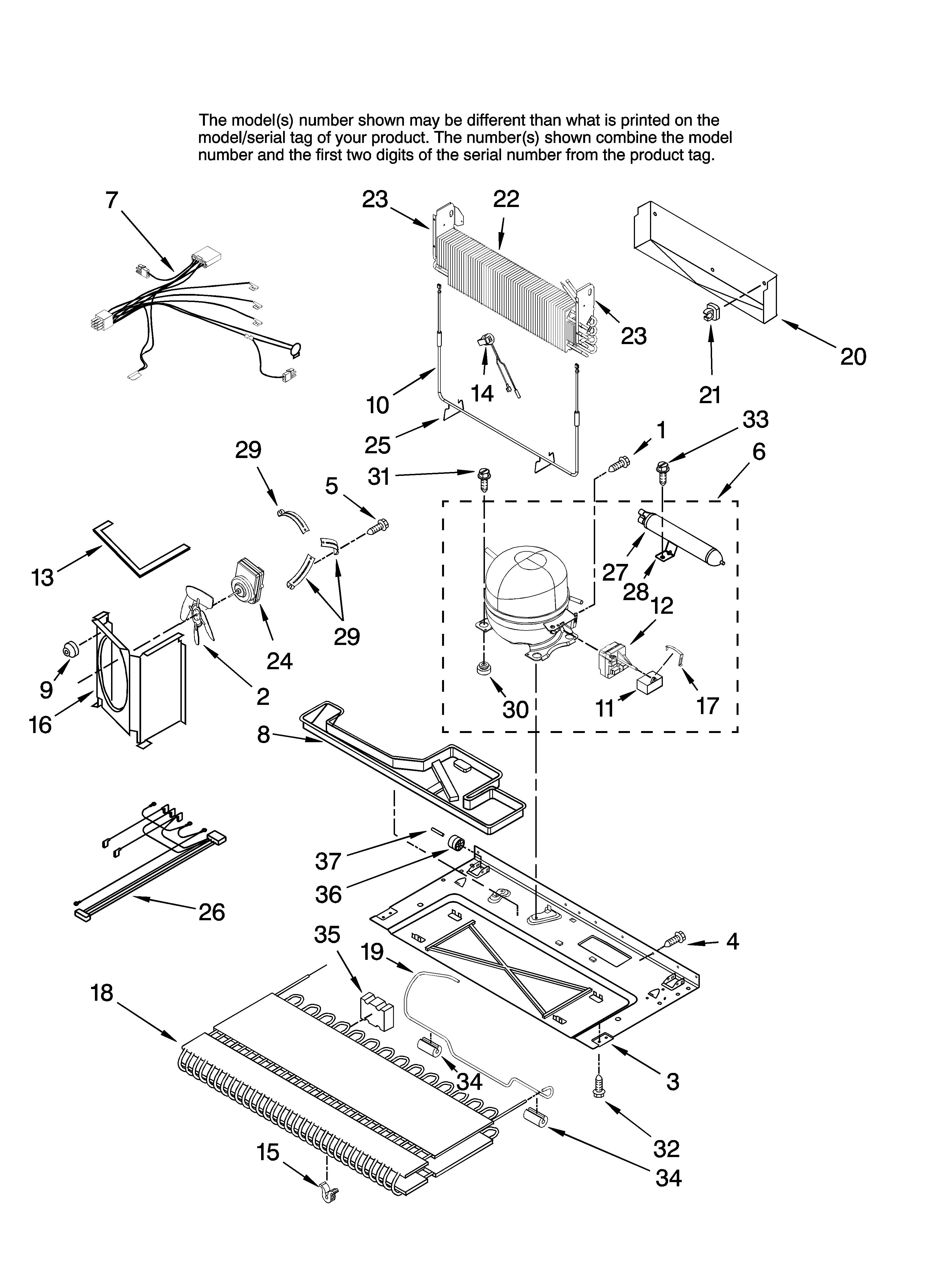 Whirlpool GX5SHTXTB01 unit parts diagram