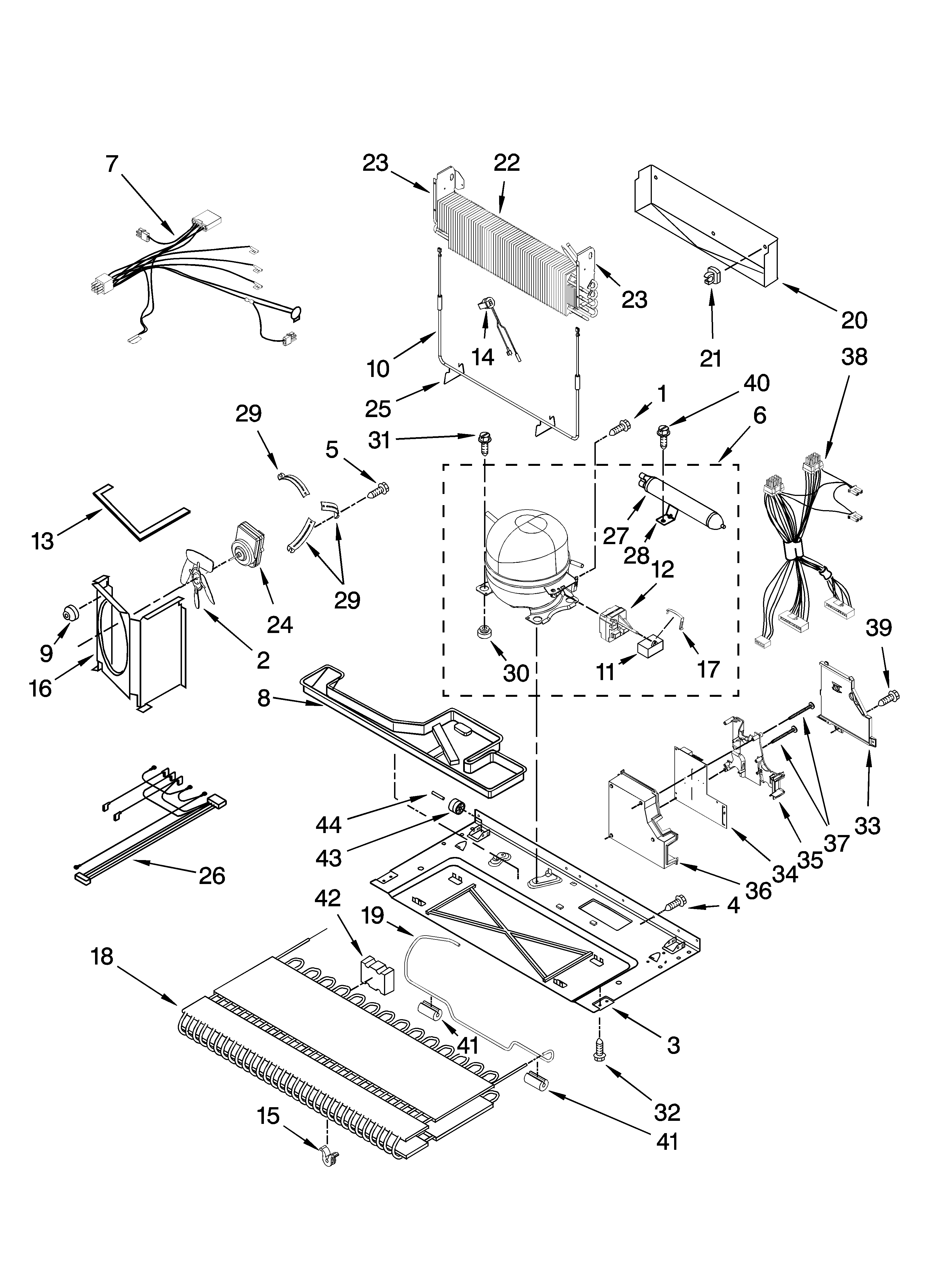 KitchenAid KBFS25ETBL01 unit parts diagram