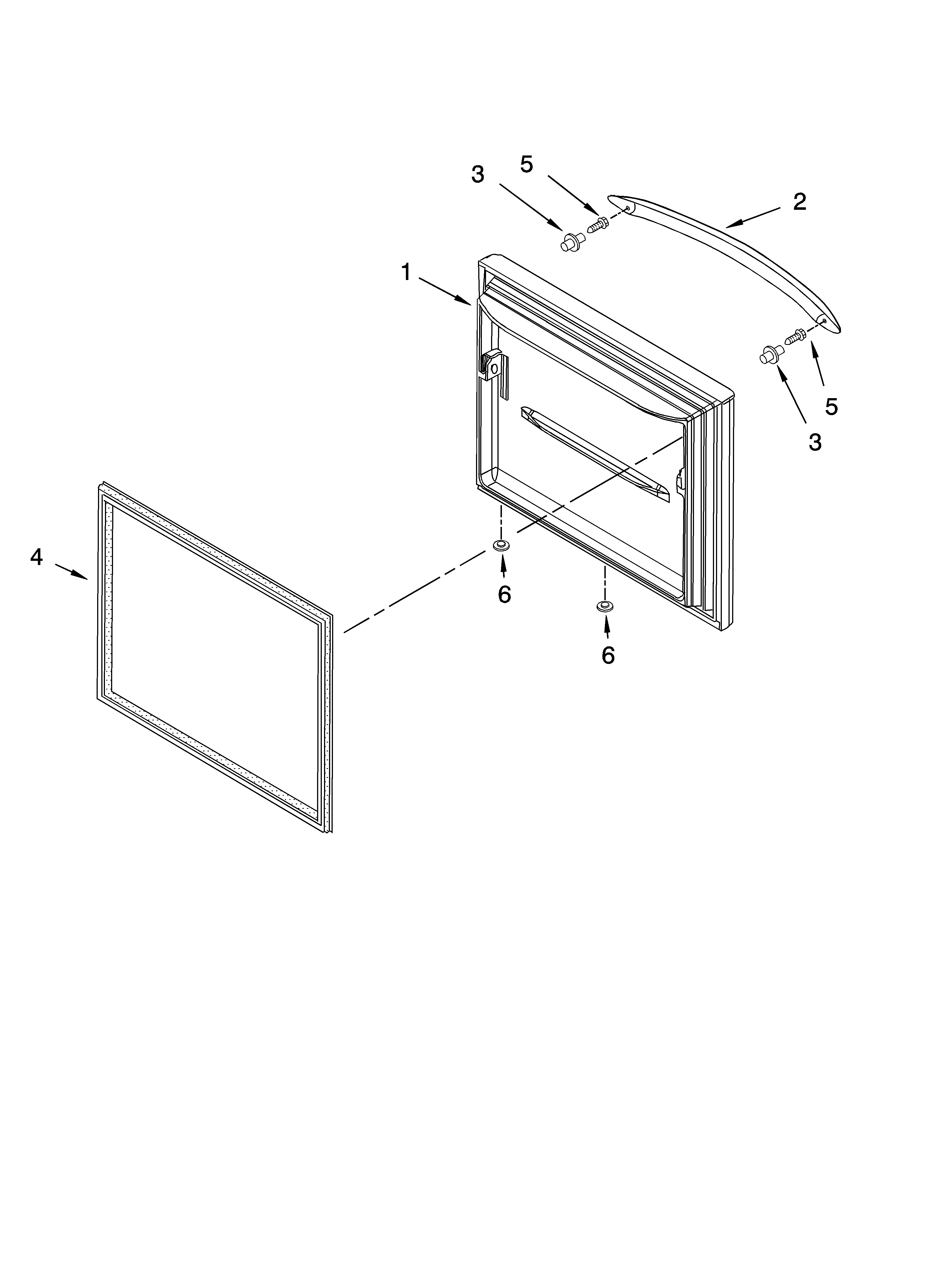 KitchenAid KBFS25ETBL01 freezer door parts diagram