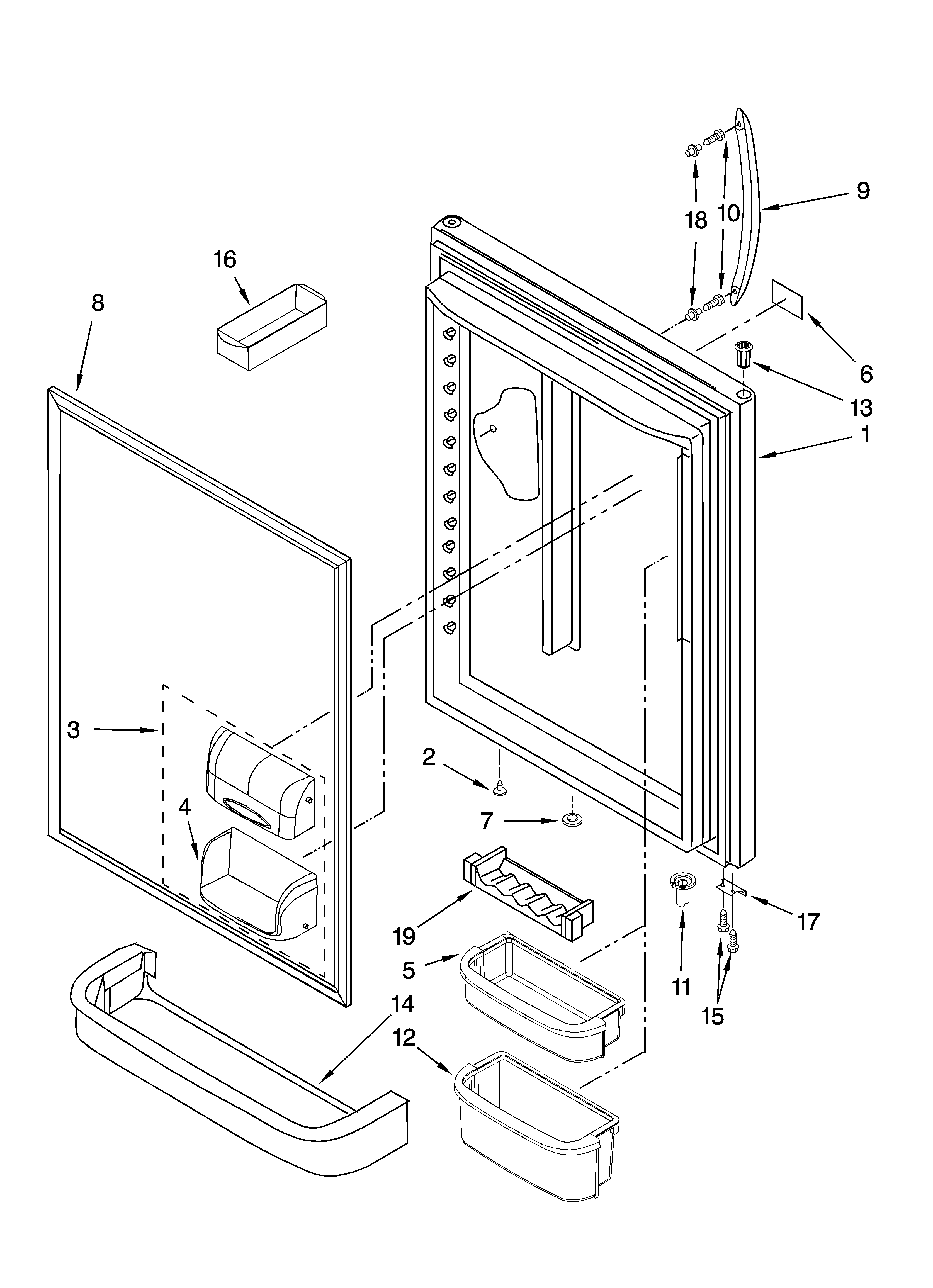 KitchenAid KBLS20ETSS01 refrigerator door parts diagram