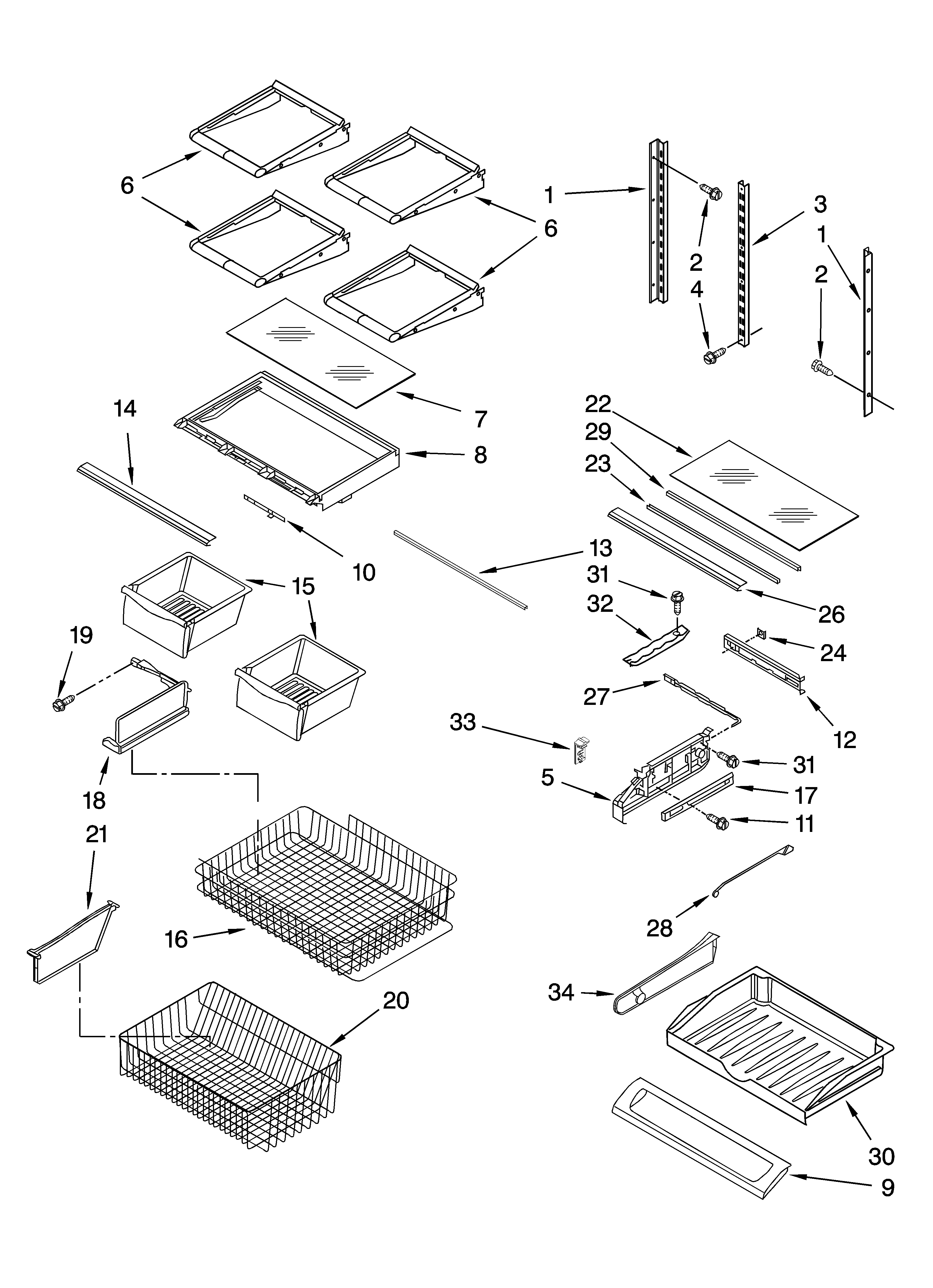 KitchenAid KBLS20ETSS01 shelf parts diagram