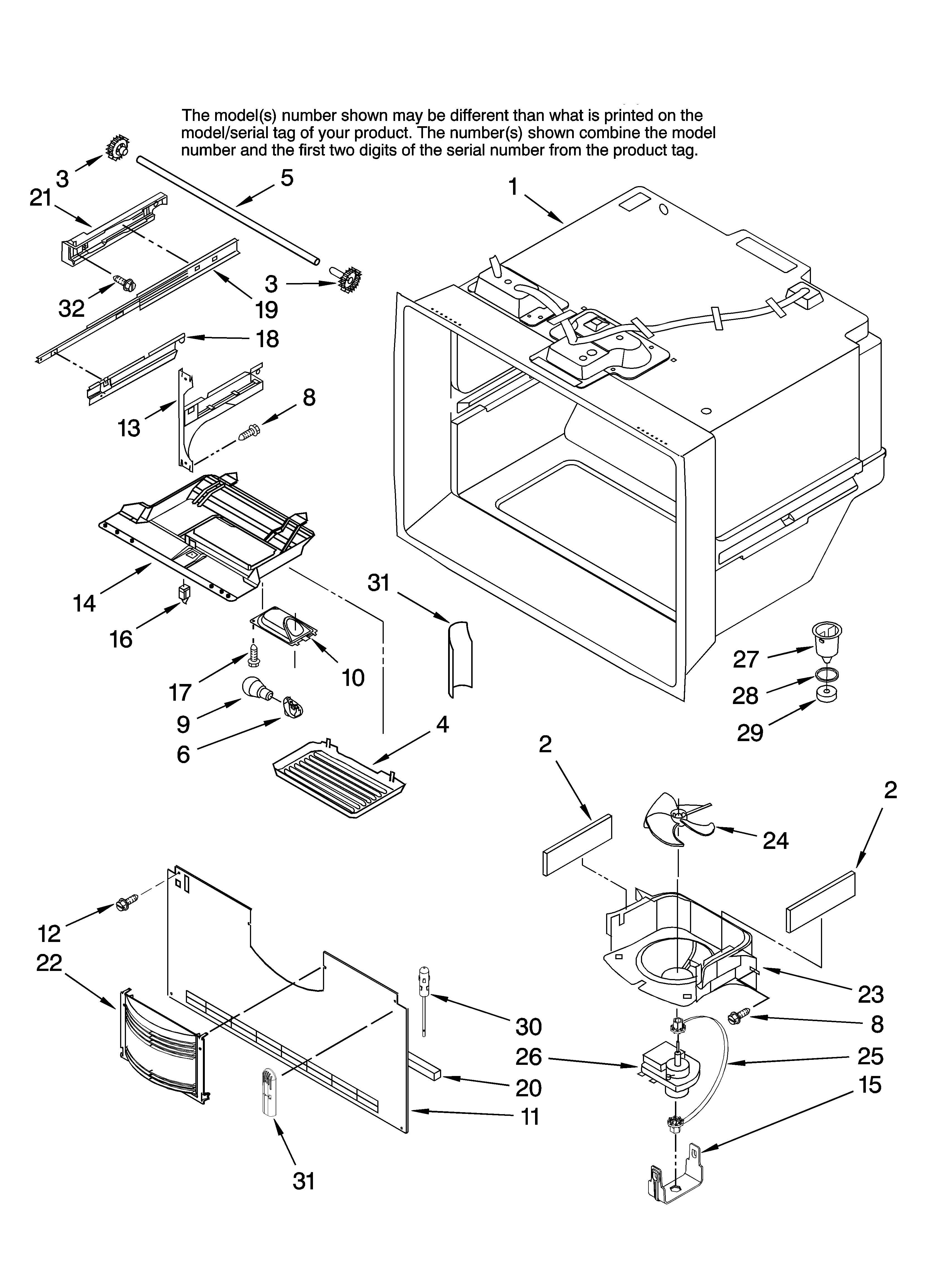 KitchenAid KBRS22ETBL01 freezer liner parts diagram