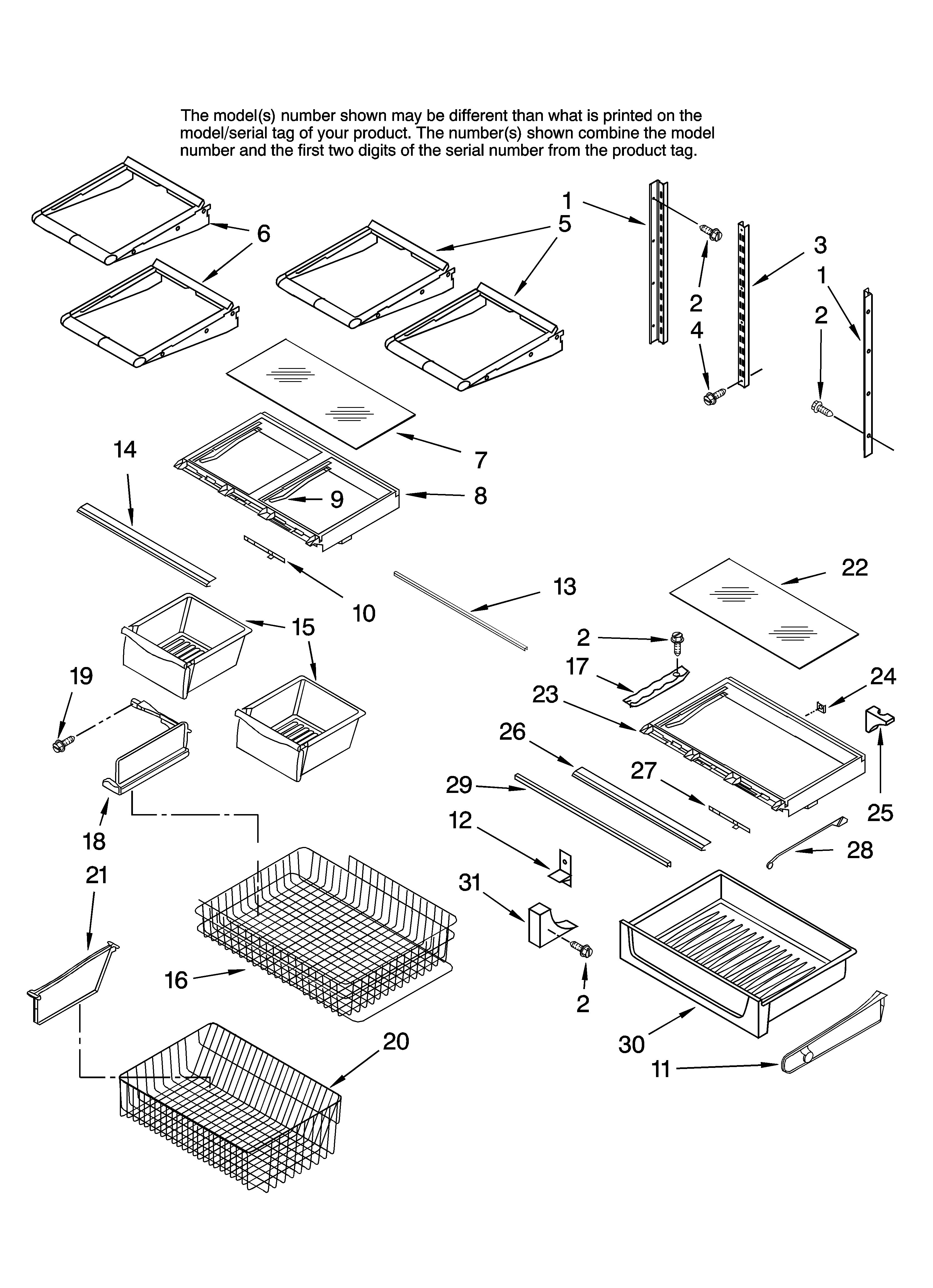 KitchenAid KBRS22ETBL01 shelf parts diagram
