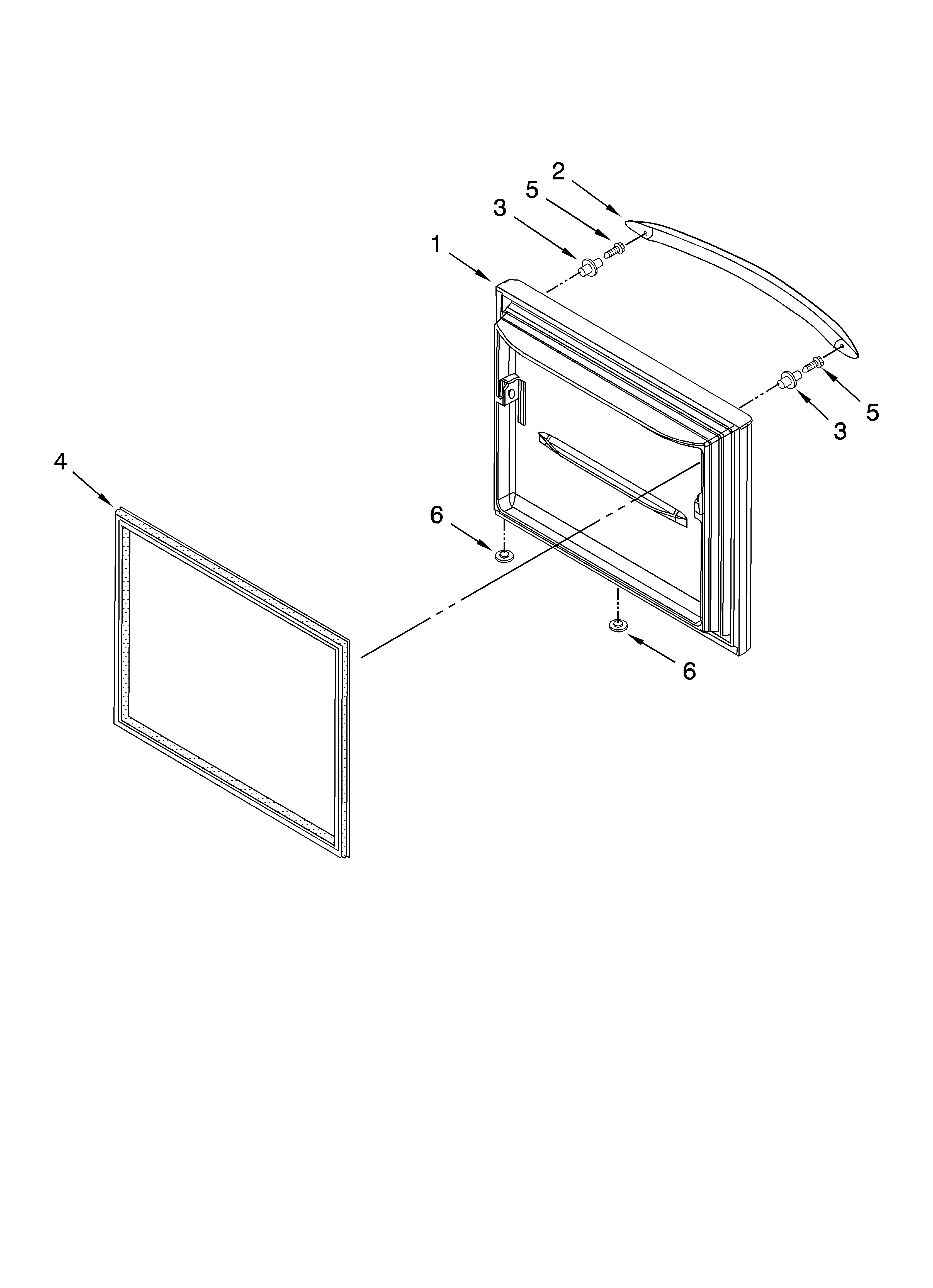 KitchenAid KBRS19KTWH01 freezer door parts diagram