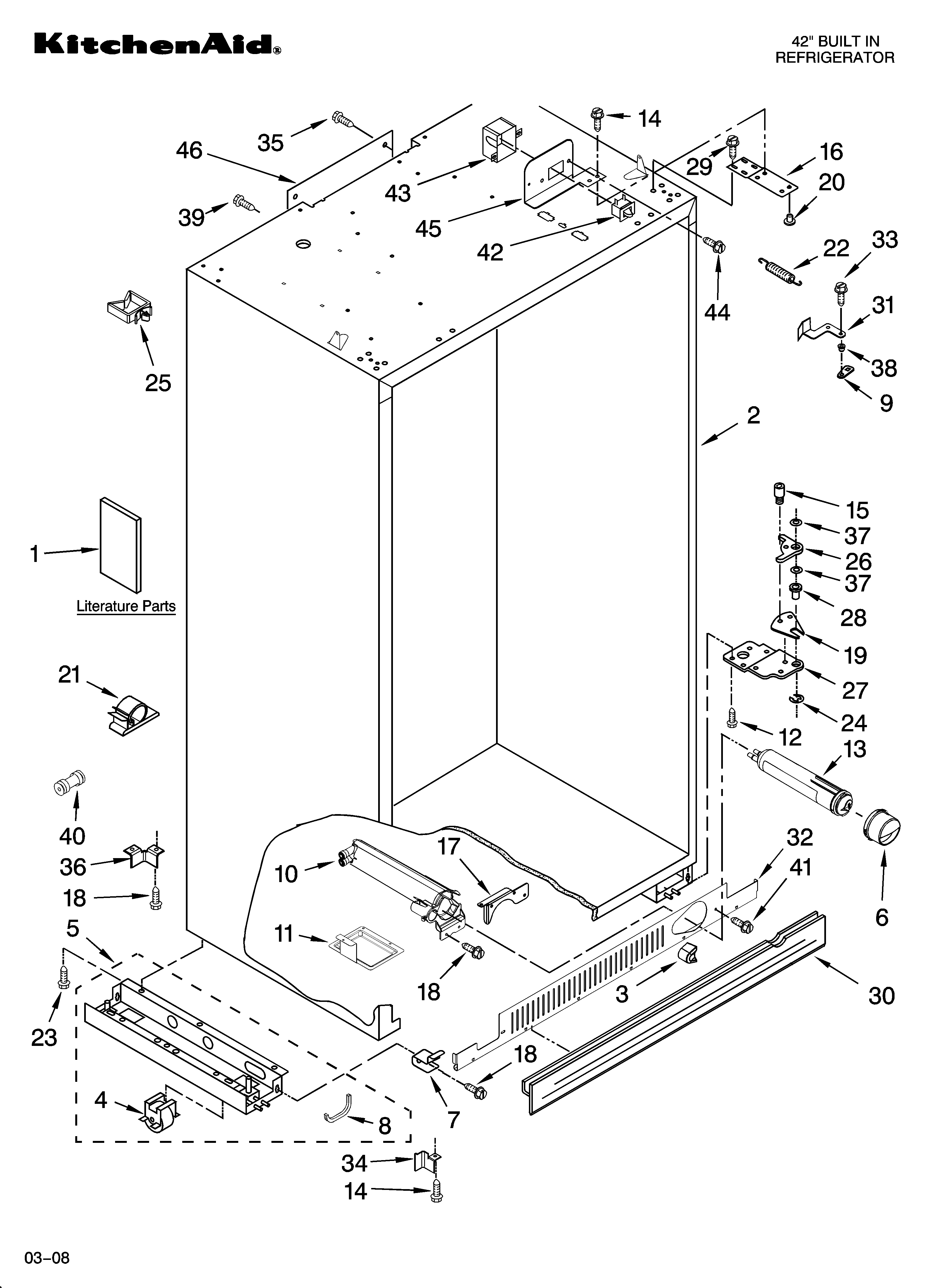 KitchenAid KSSC42QVS00 cabinet parts diagram