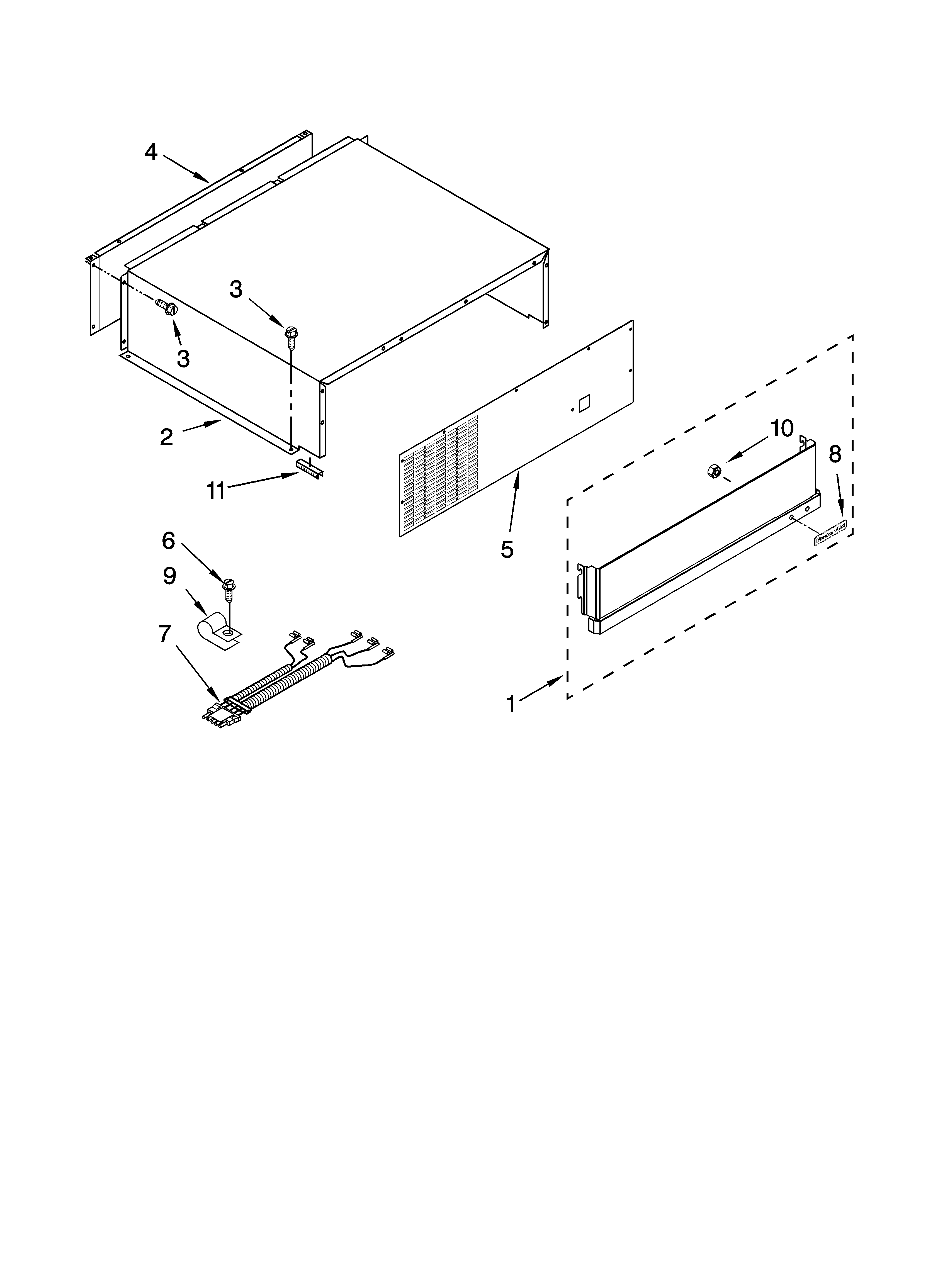 KitchenAid KSSC42QVS00 top grille and unit cover parts diagram