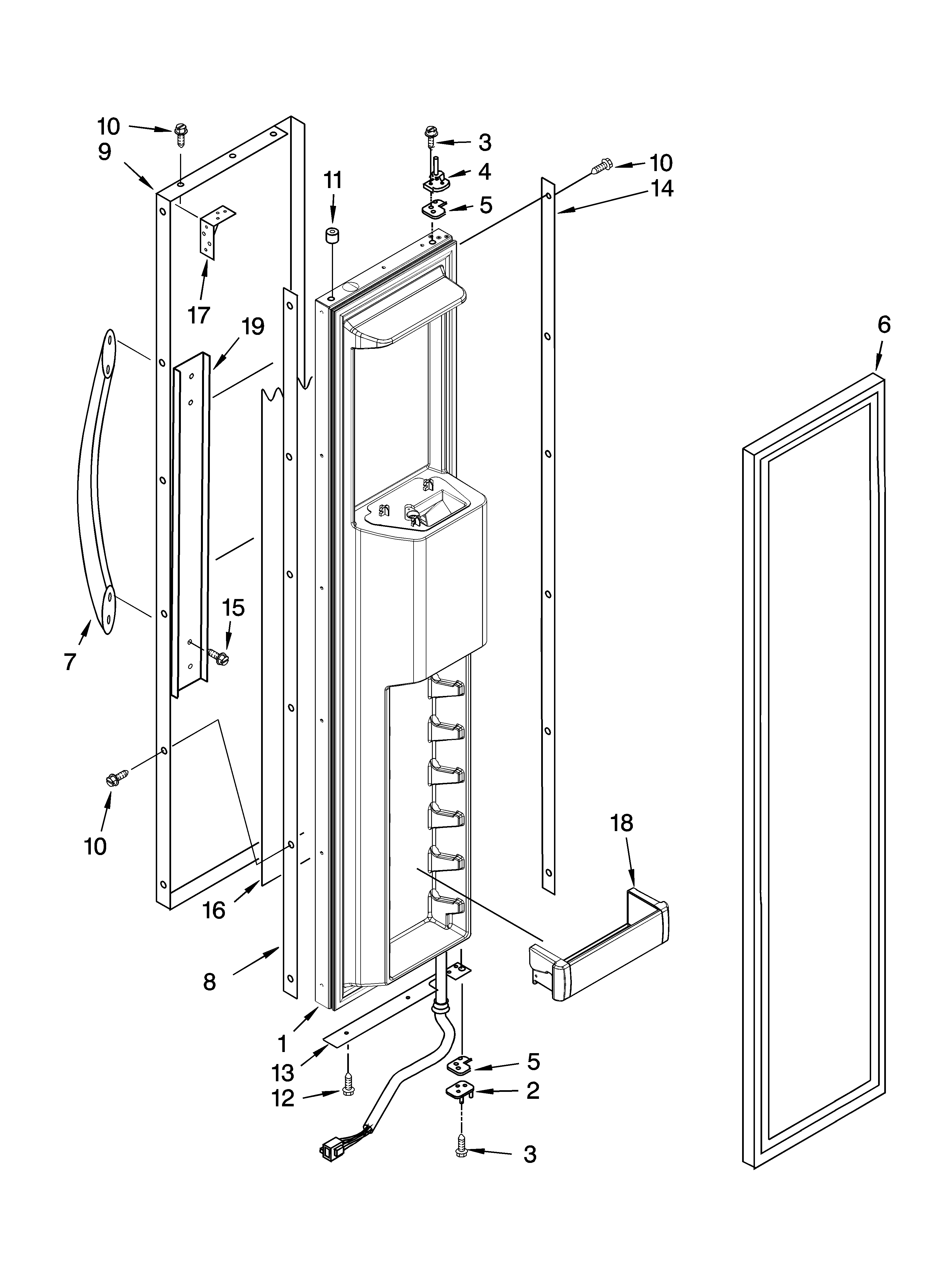 KitchenAid KSSC42QVS00 freezer door parts diagram