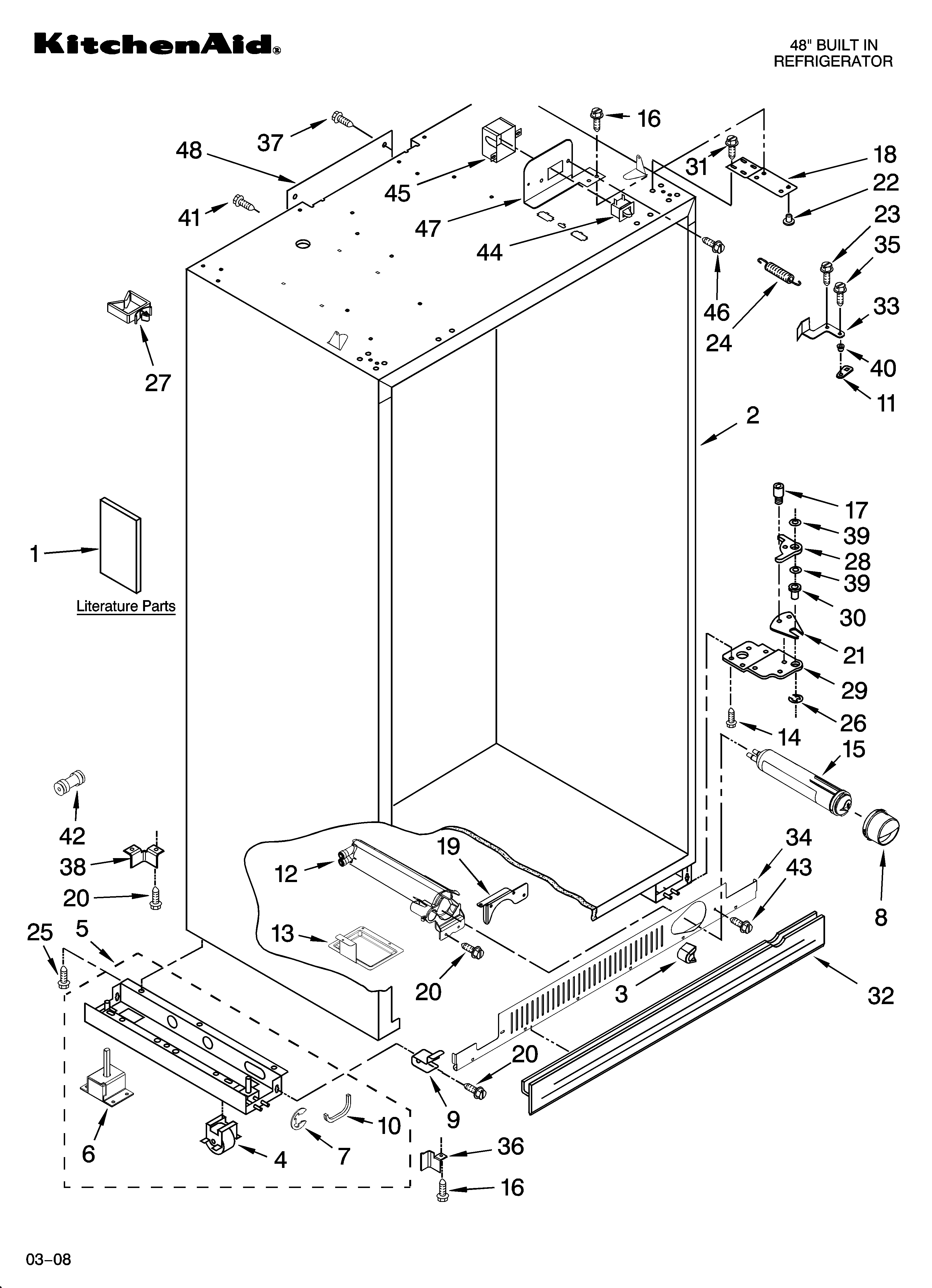 KitchenAid KSSC48QVS00 cabinet parts diagram