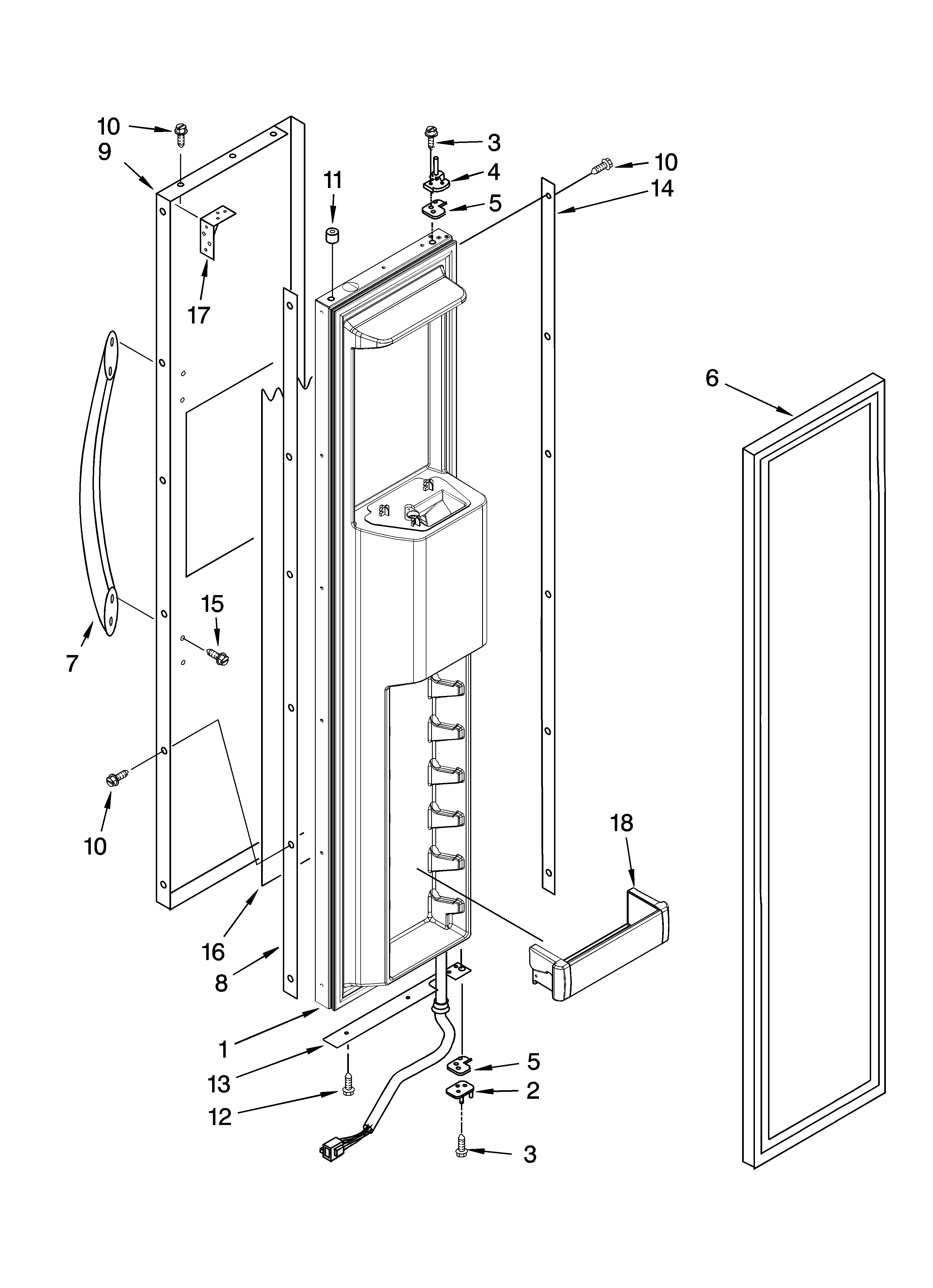 KitchenAid KSSC48QVS00 freezer door parts diagram