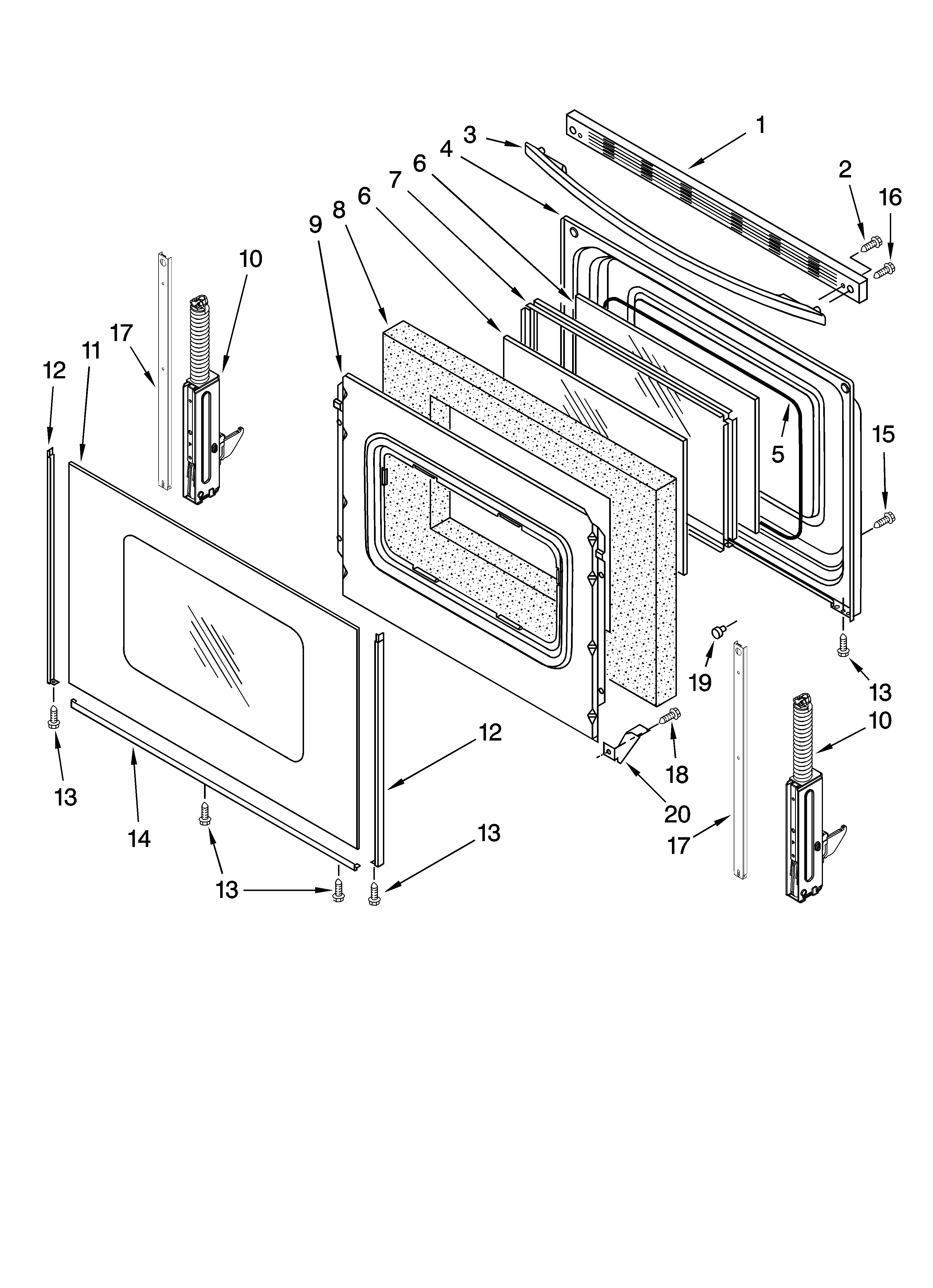 Whirlpool RF264LXSB2 door parts, optional parts (not included) diagram