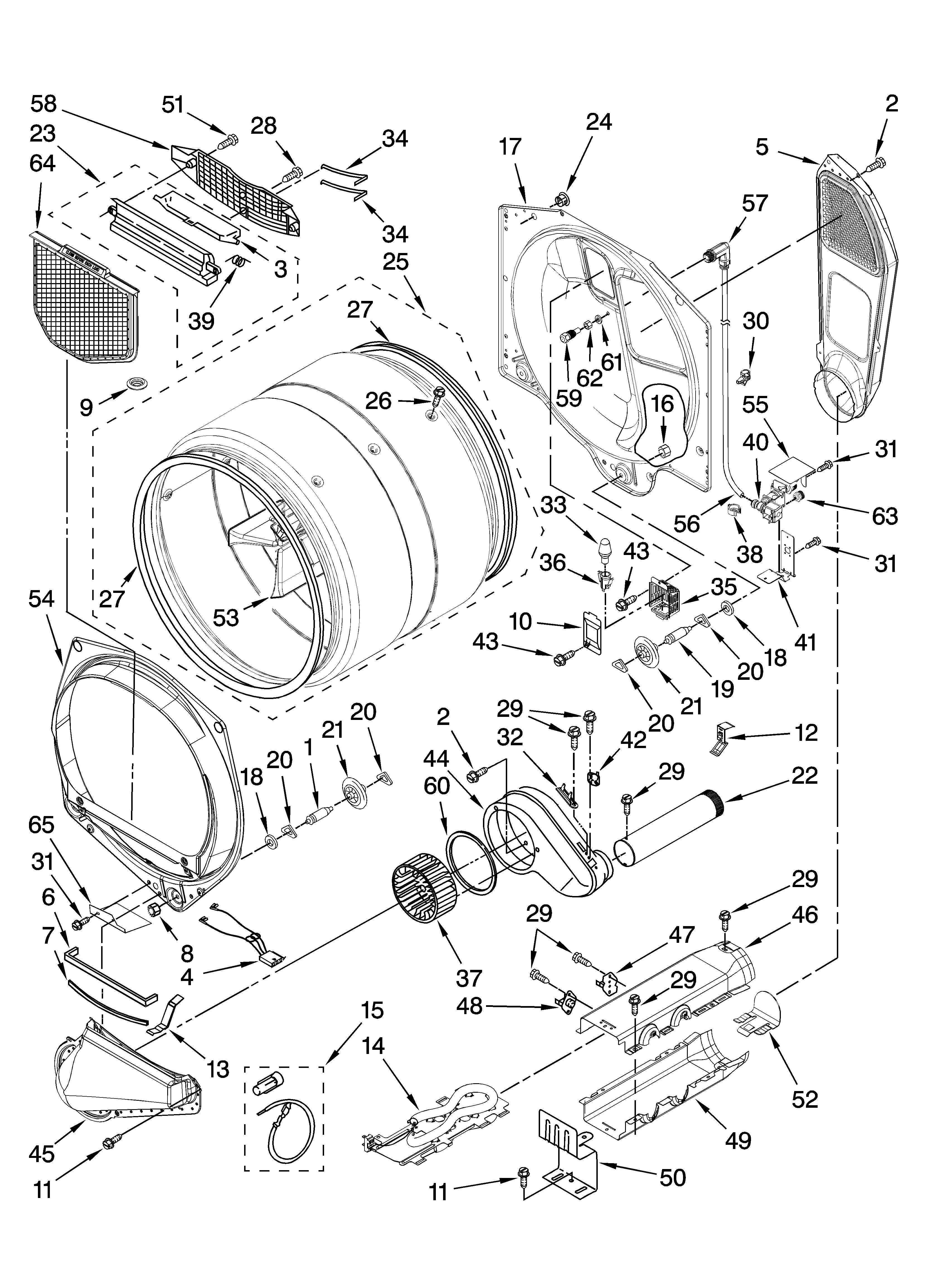 Whirlpool WED9600TW1 bulkhead parts diagram