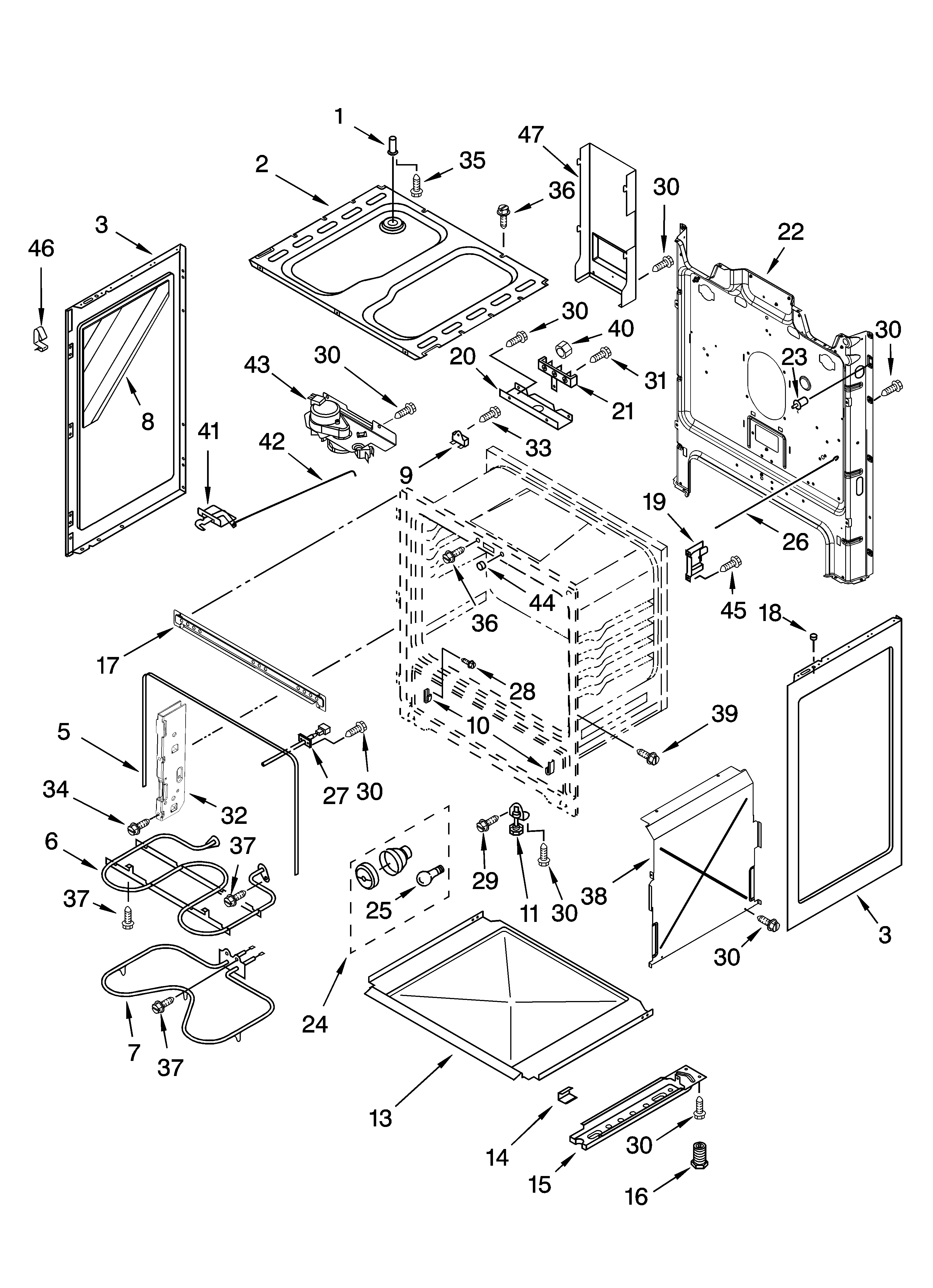 Whirlpool WERP3100PB4 chassis parts diagram