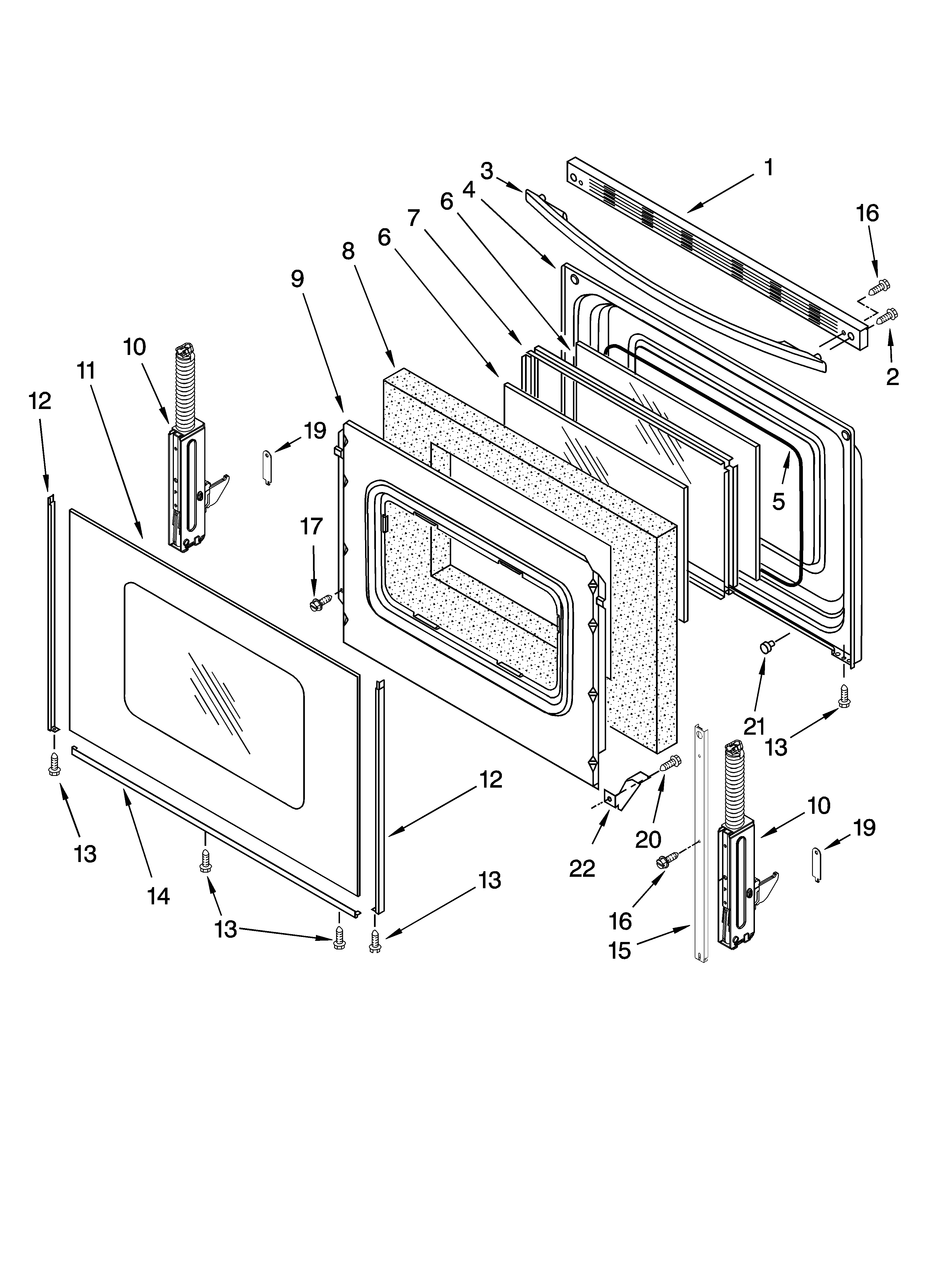 Whirlpool WERP3100PB4 door parts, optional parts diagram