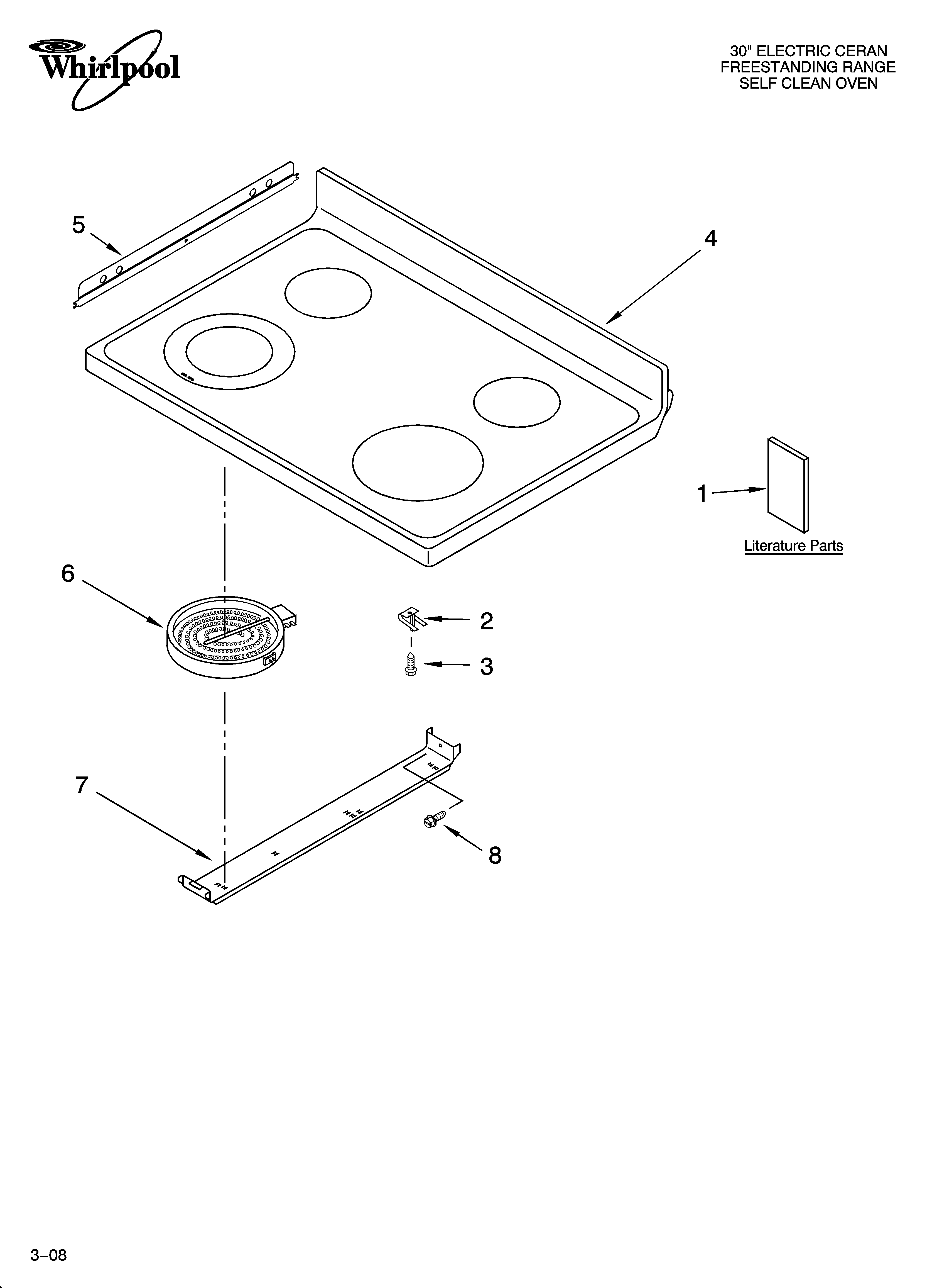Whirlpool WERP4101SS3 cooktop parts diagram