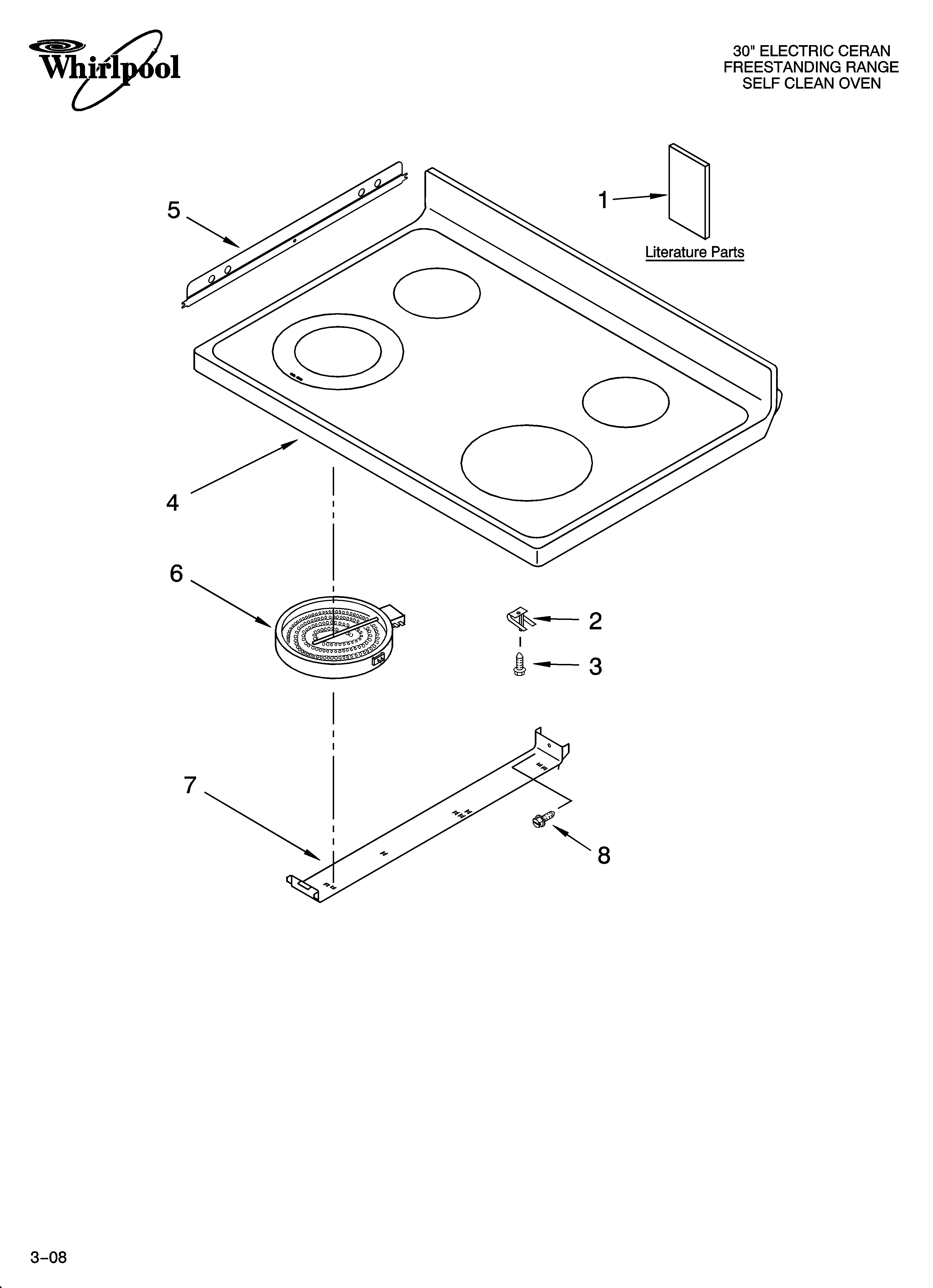 Whirlpool WERP4110SS3 cooktop parts diagram