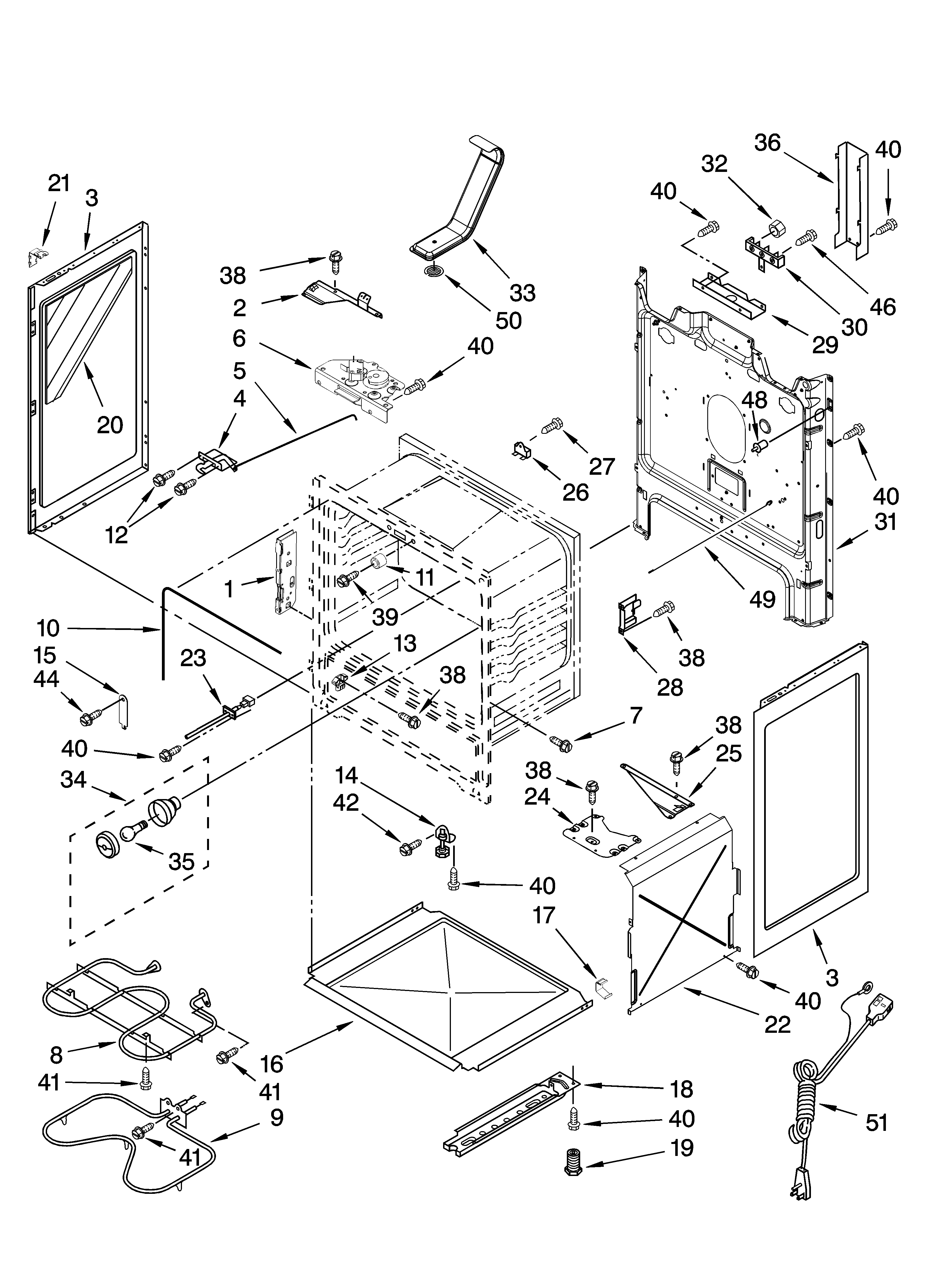 Whirlpool WERP4110SS3 chassis parts diagram
