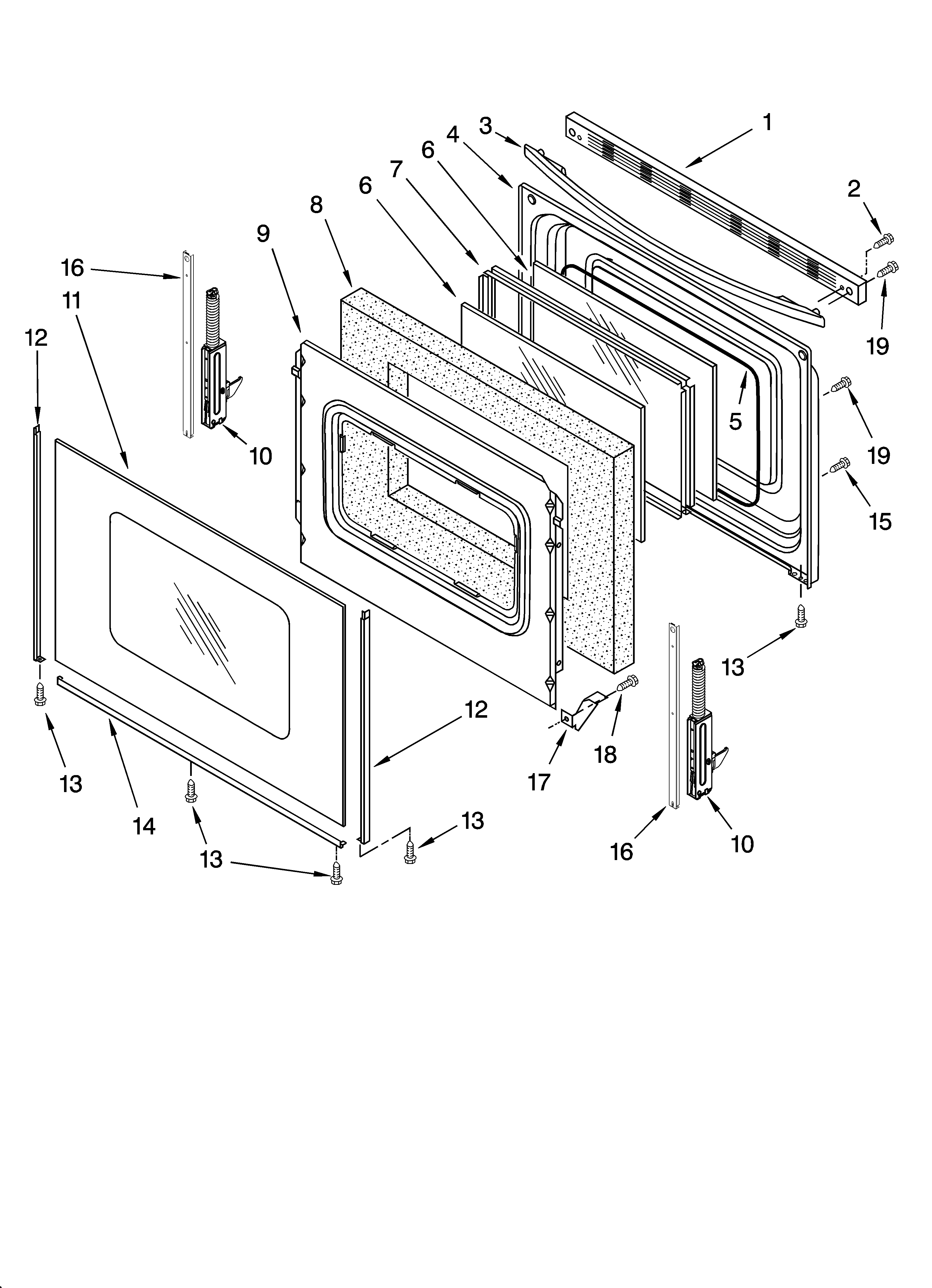 Whirlpool WERP4110SS3 door parts, optional parts diagram