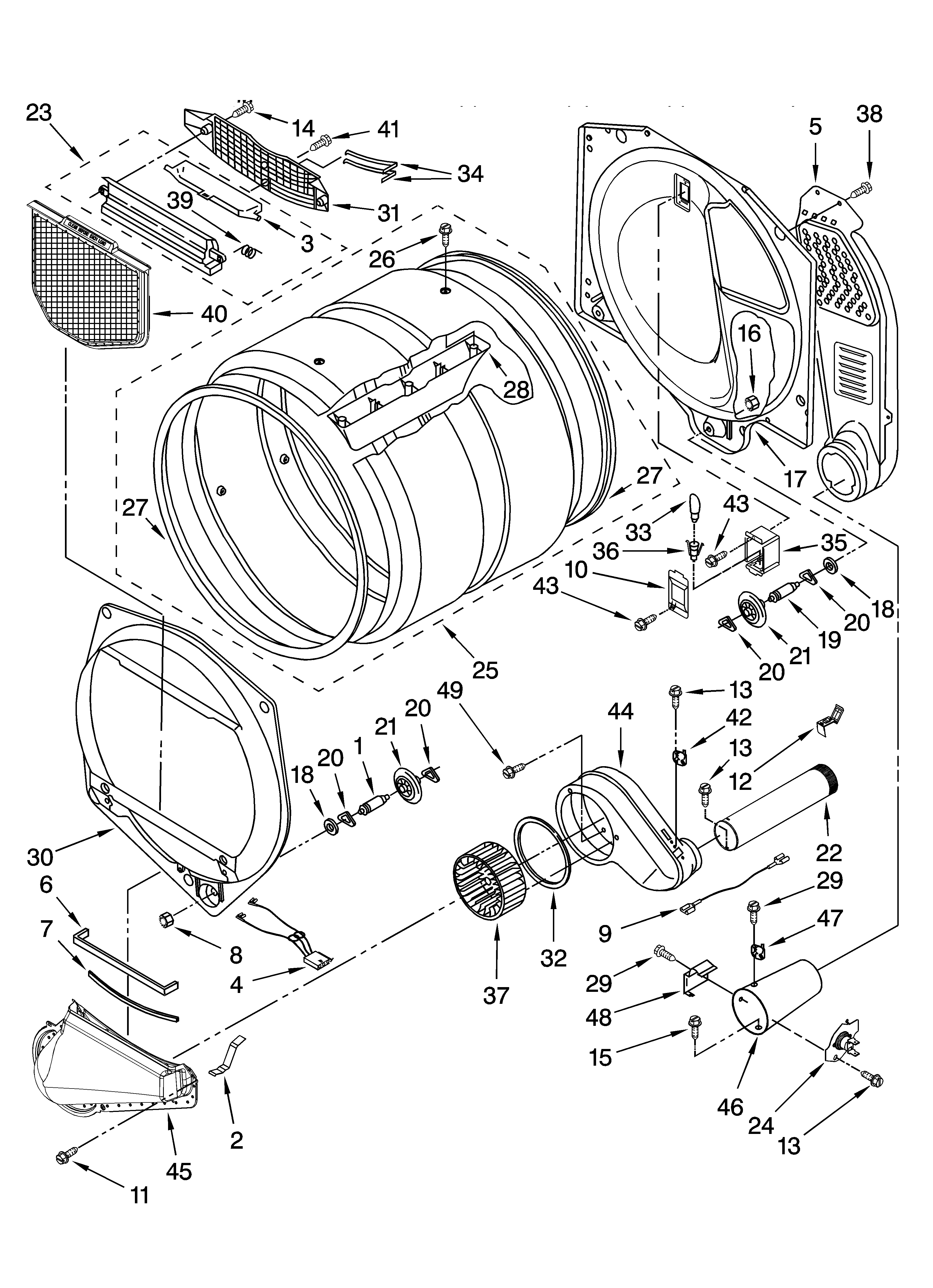 Whirlpool WGD9400SU1 bulkhead parts diagram