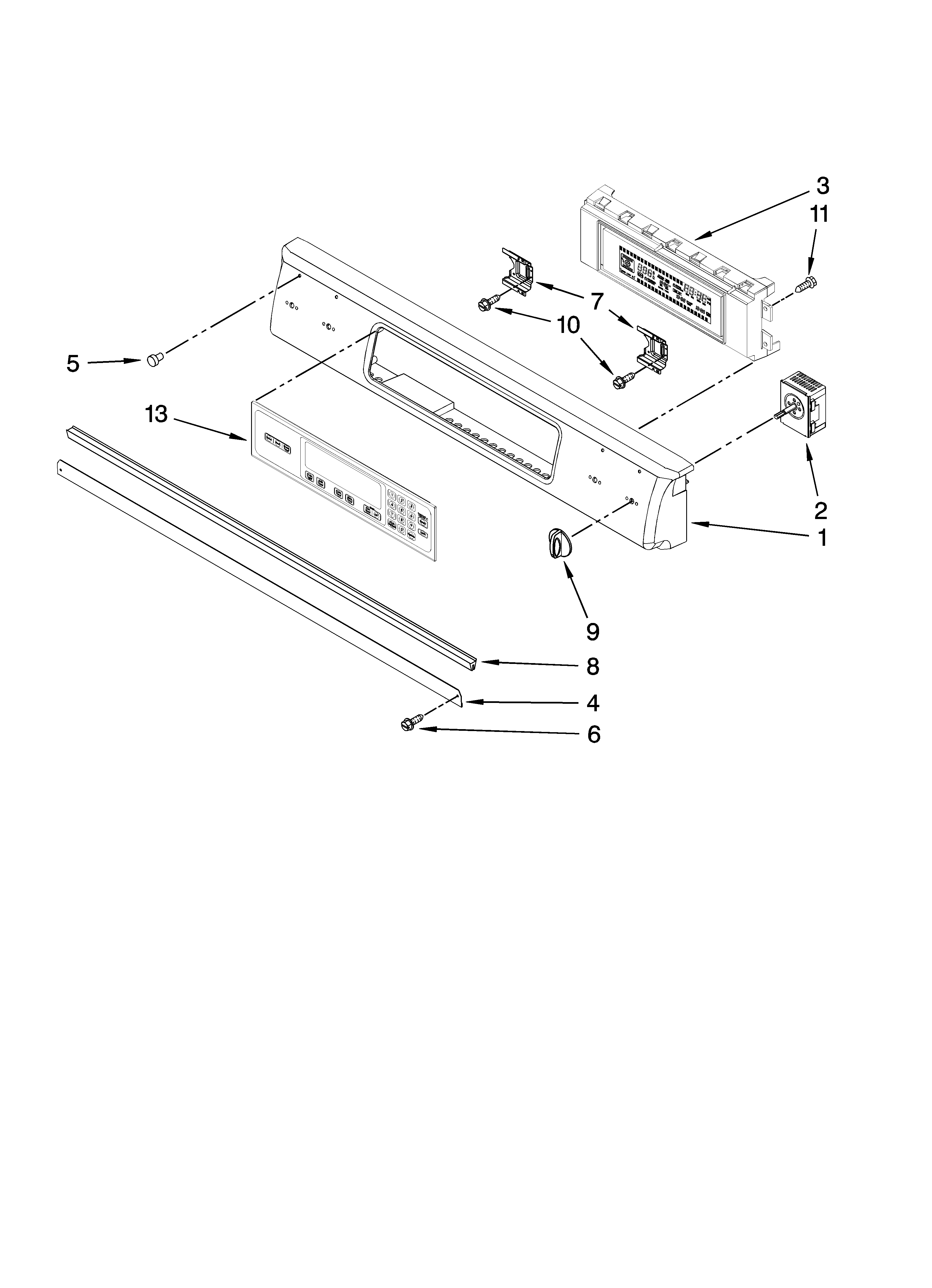 KitchenAid YKERS807SB01 control panel parts diagram
